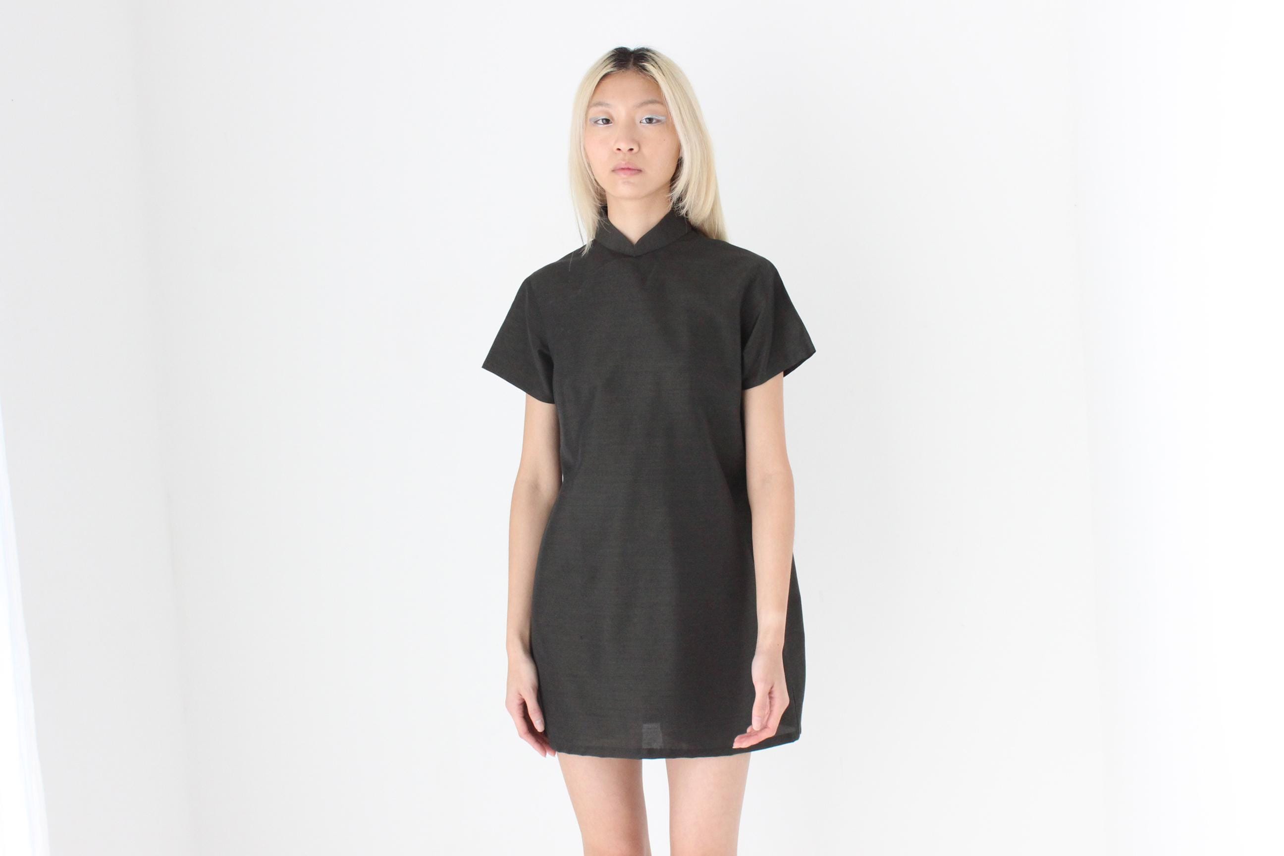 FUTURISM 80s Custom Made Mandarin Collar Tee Dress