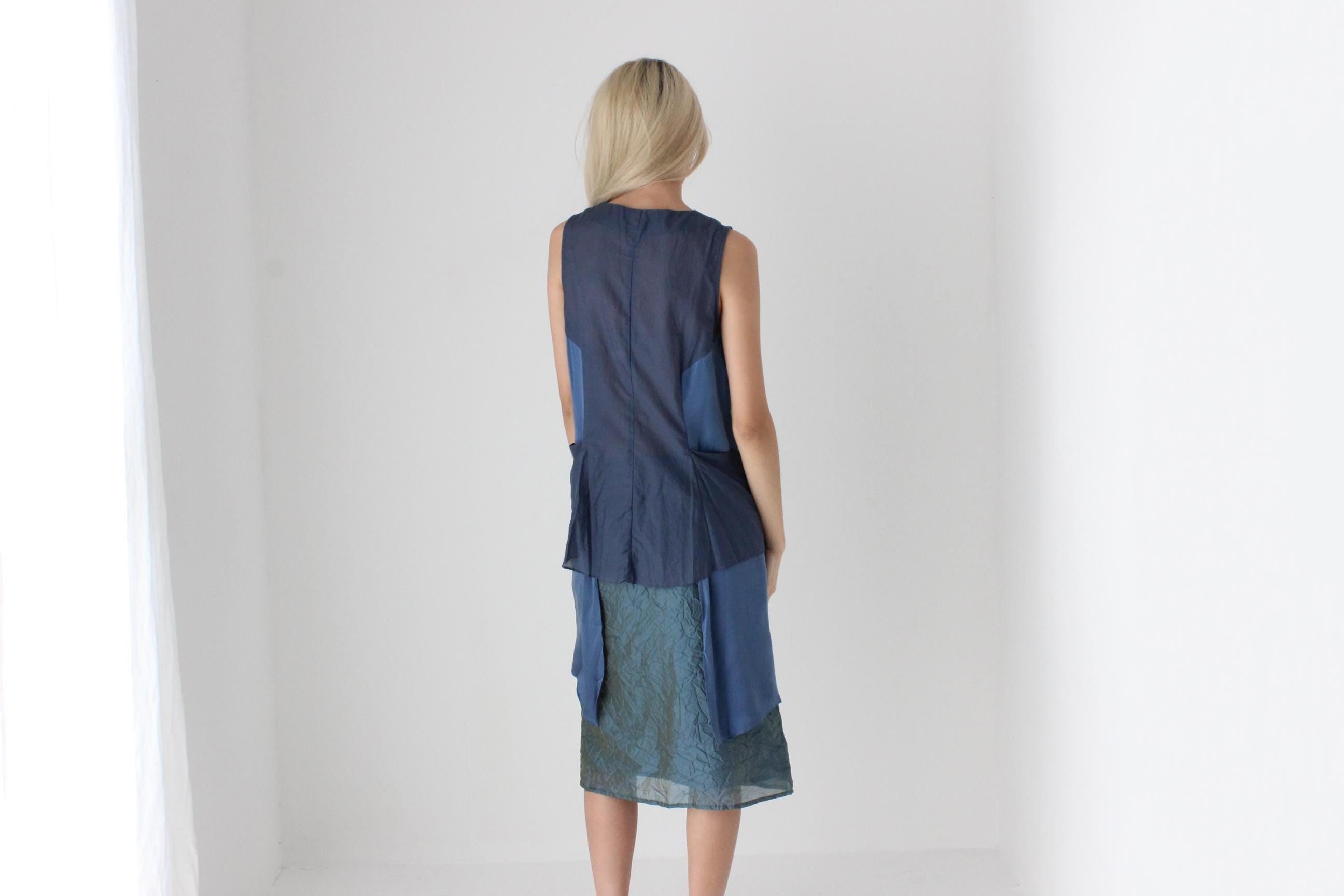 FUTURISM Y2K Art Silk Abstract Top