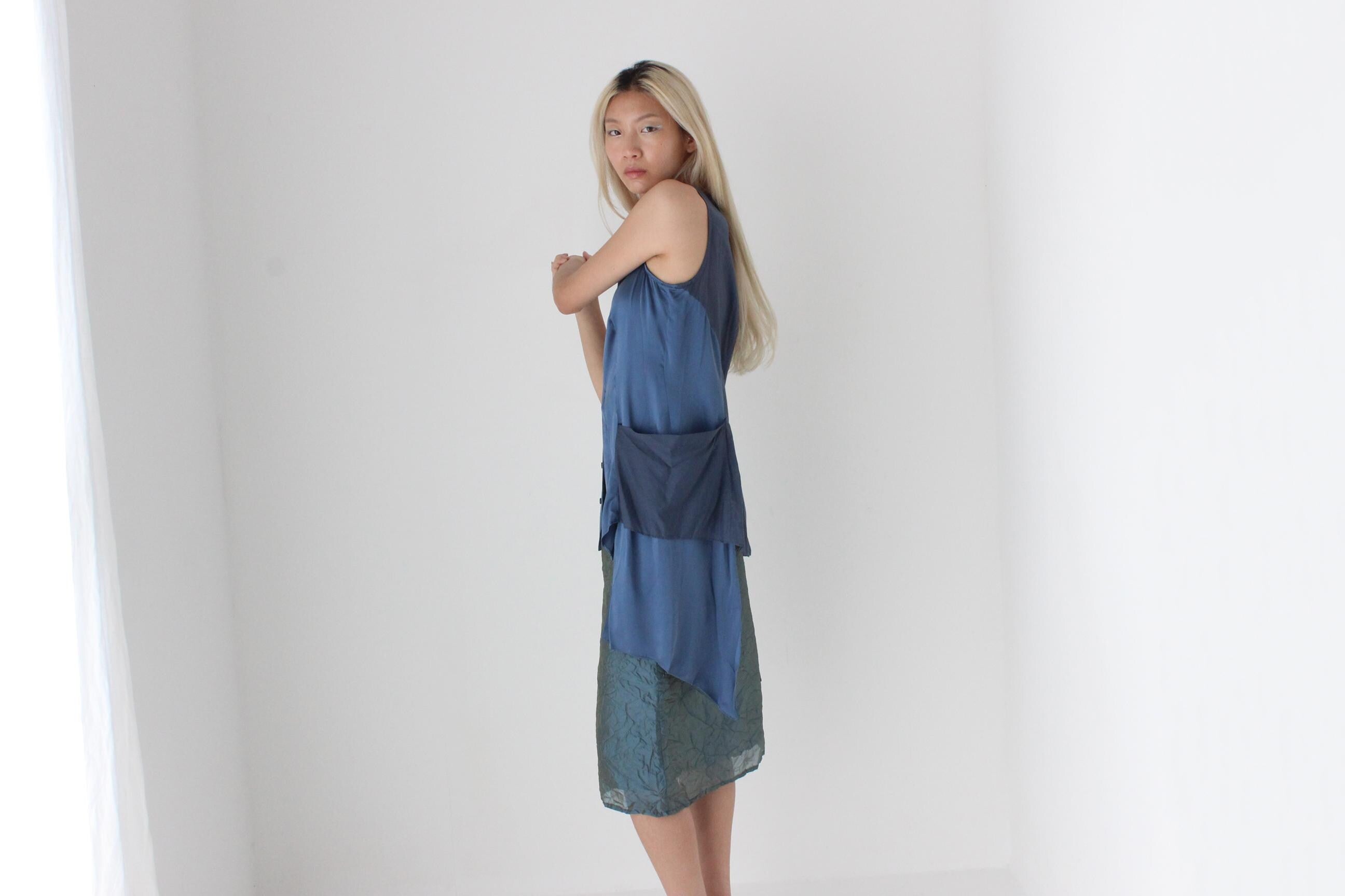 FUTURISM Y2K Art Silk Abstract Top