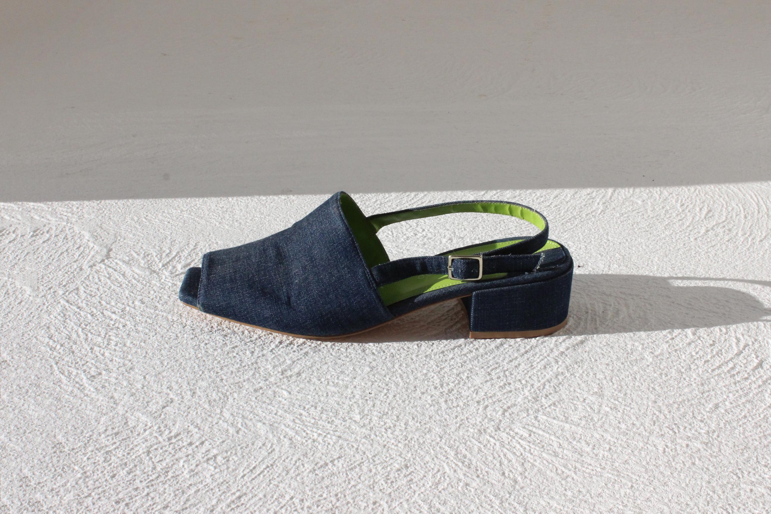 FUTURISM Christian Sirano 2000s Denim & Leather Sandals ~ Euro 40