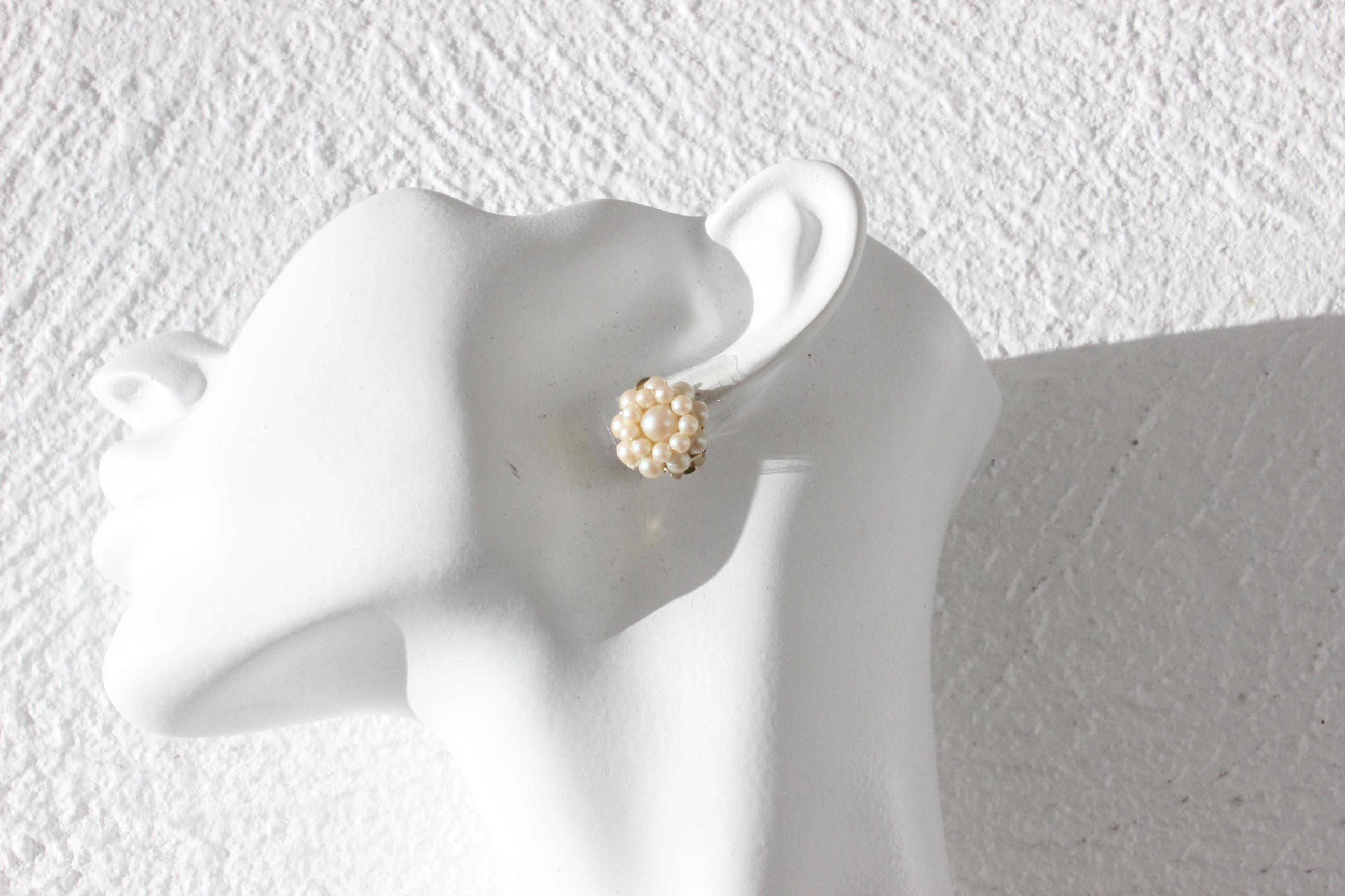 1960s Dainty Pearl Cluster Earrings