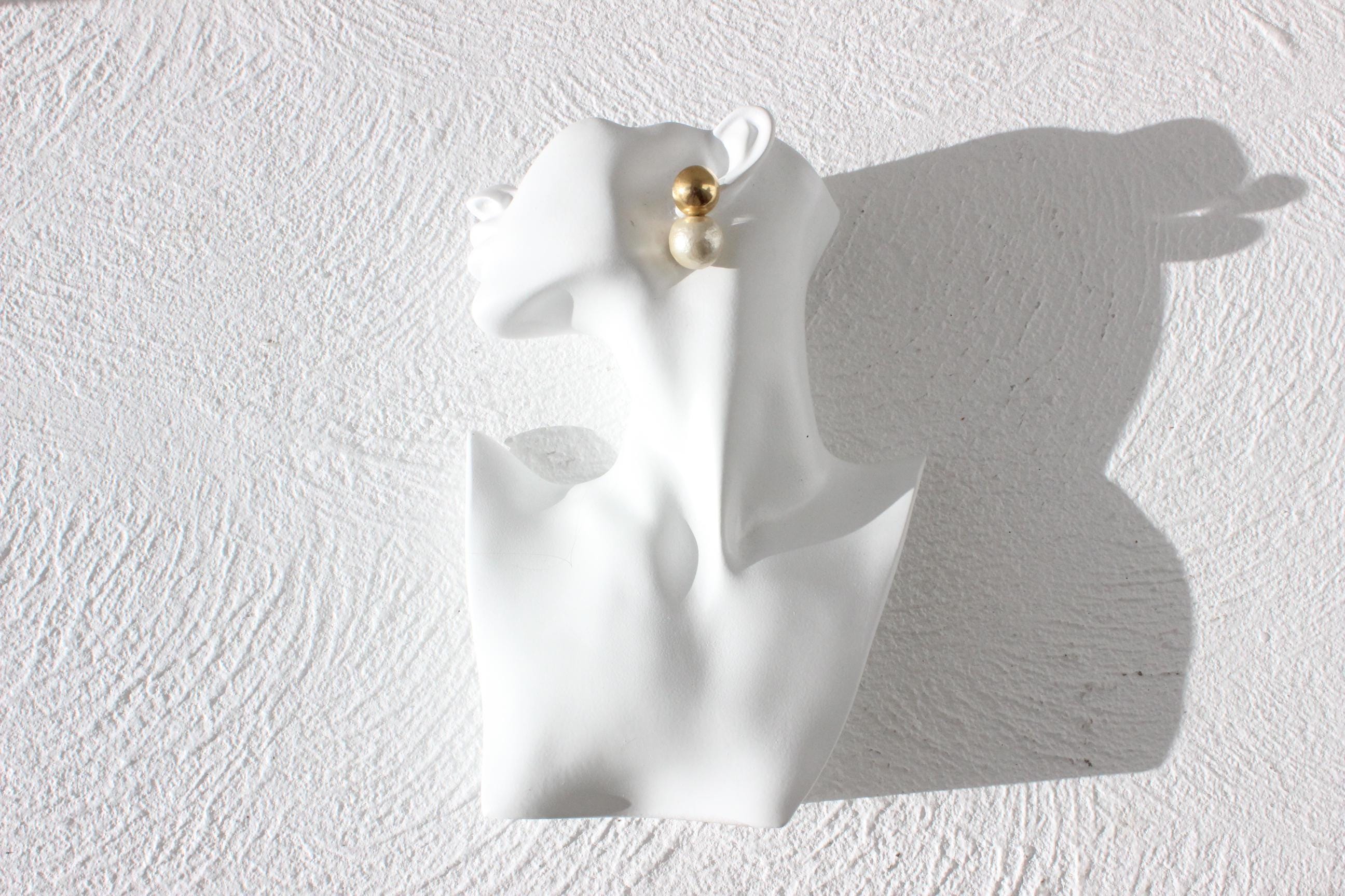 90s Cotton Pearl Baroque Bridal Stud Earrings by Emma Page