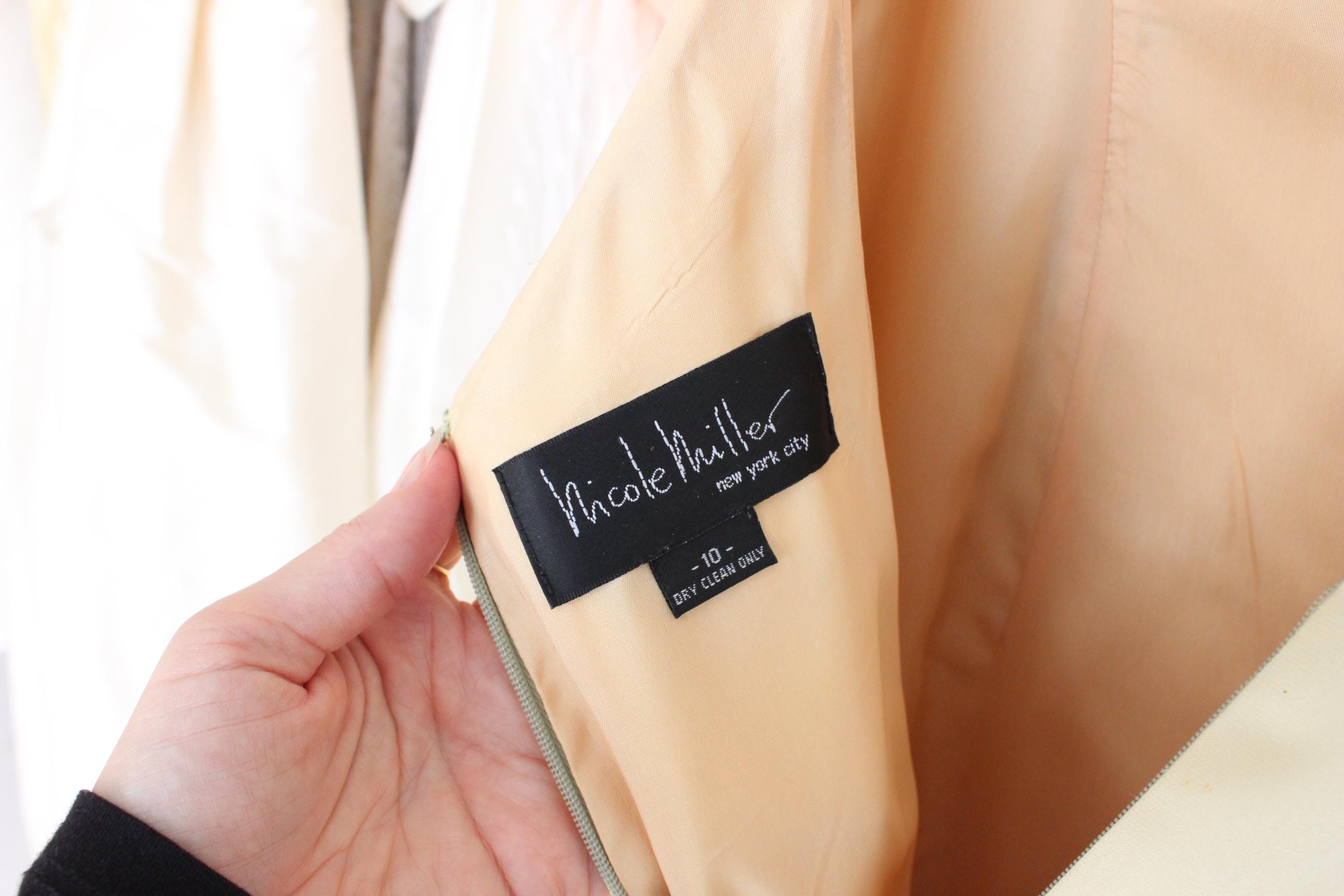 90s Nicole Miller Pure Silk Citrus High Neck / Backless Gown