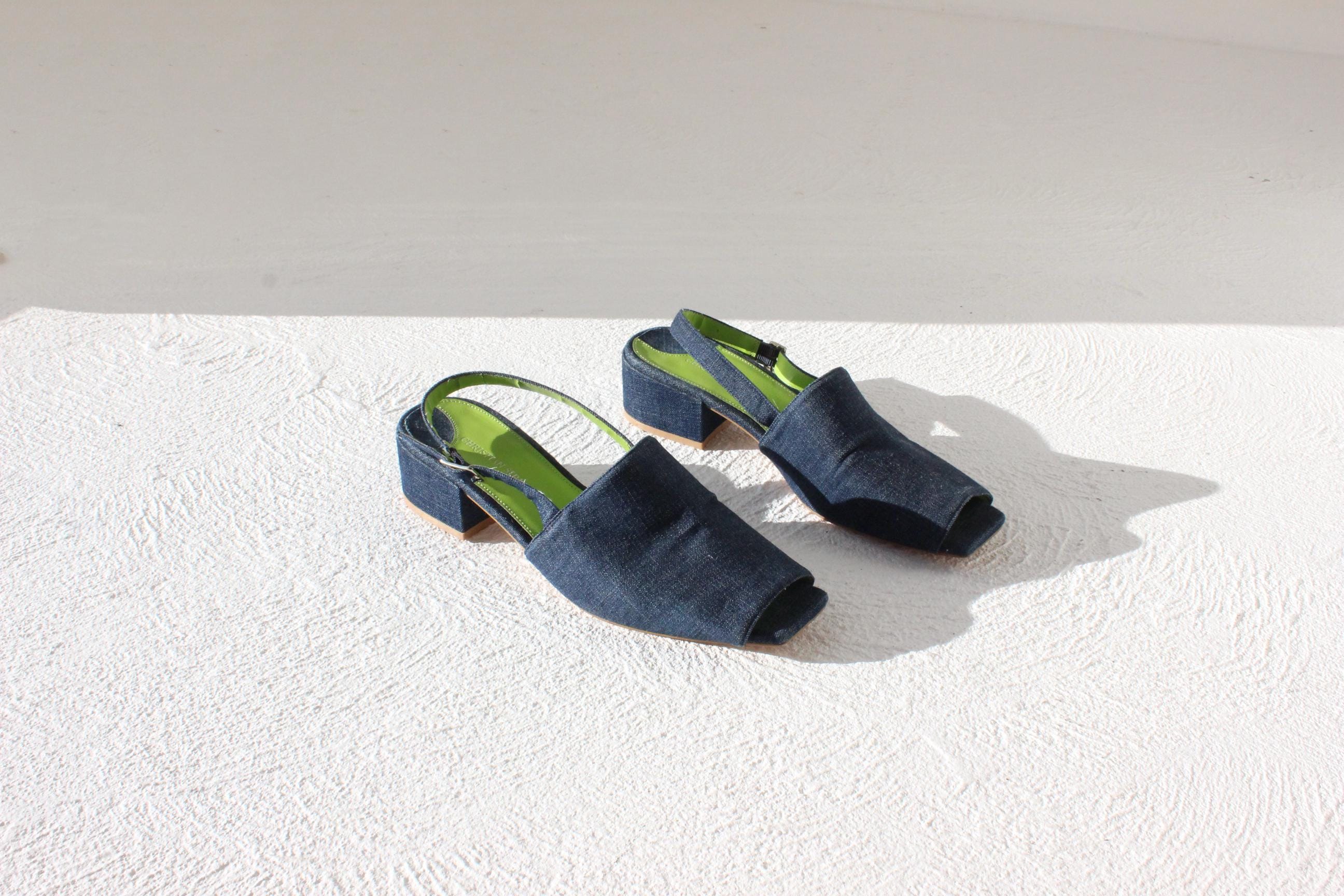 FUTURISM Christian Sirano 2000s Denim & Leather Sandals ~ Euro 40