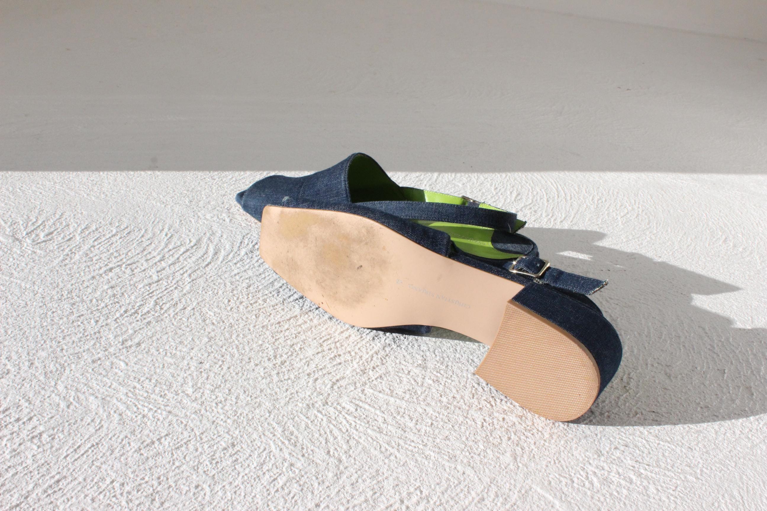 FUTURISM Christian Sirano 2000s Denim & Leather Sandals ~ Euro 40