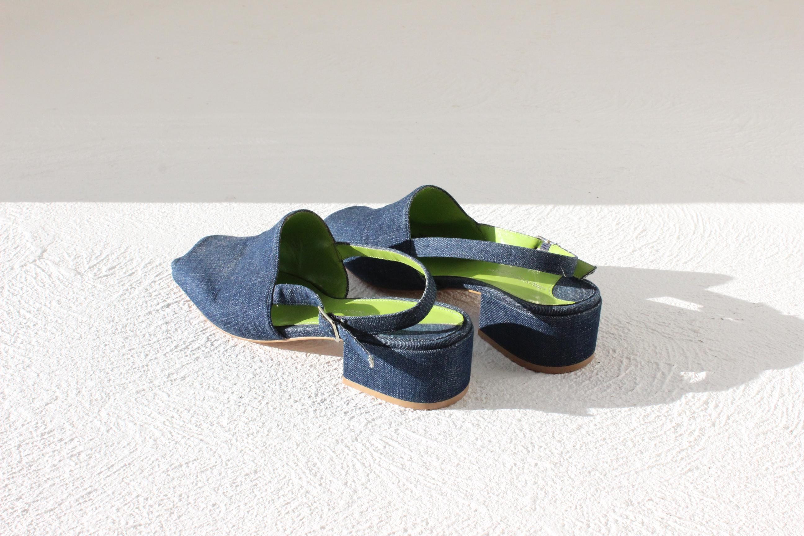 FUTURISM Christian Sirano 2000s Denim & Leather Sandals ~ Euro 40