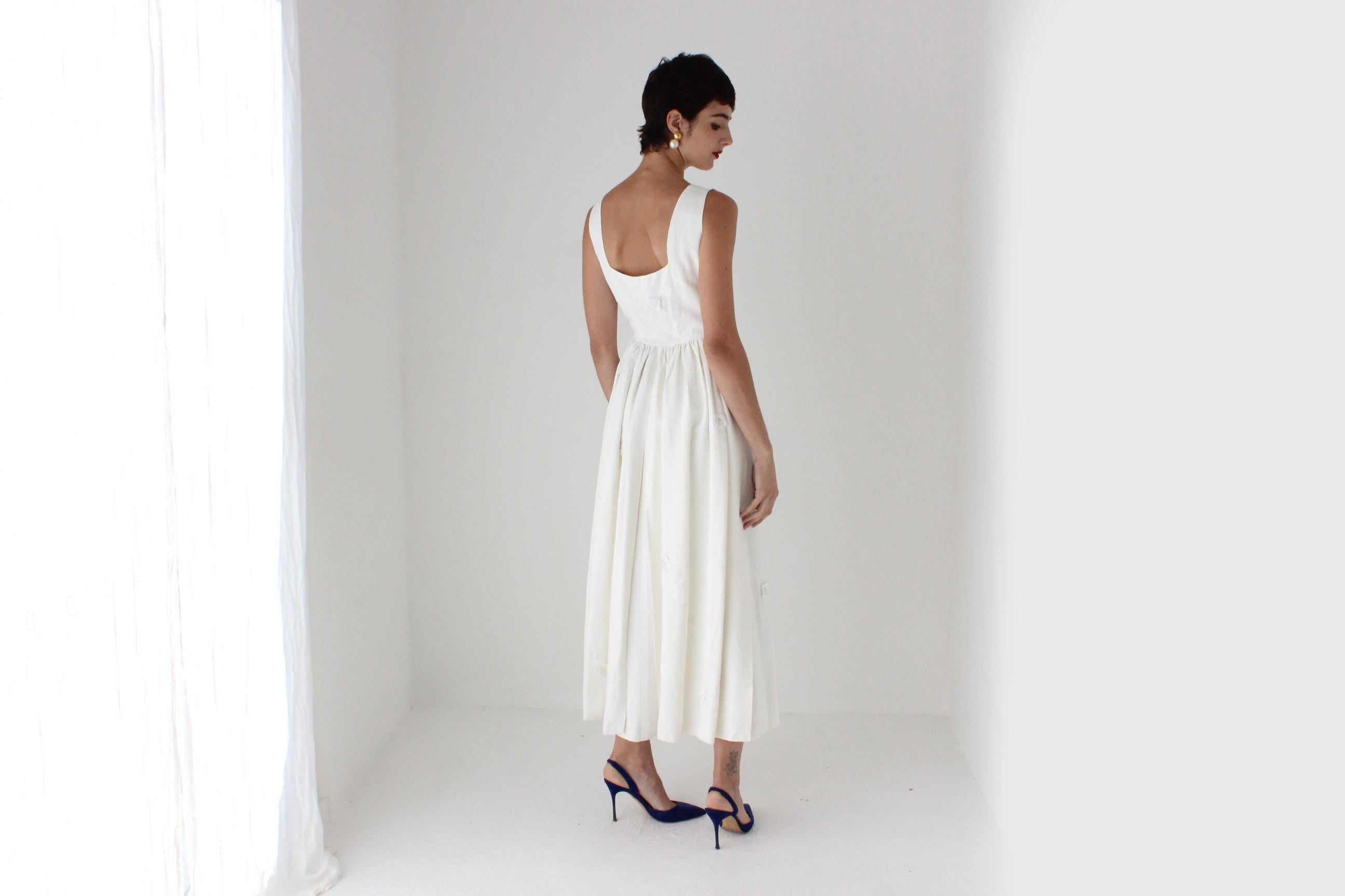 REVERSIBLE 60s Acetate Dress w/ Tails Detail