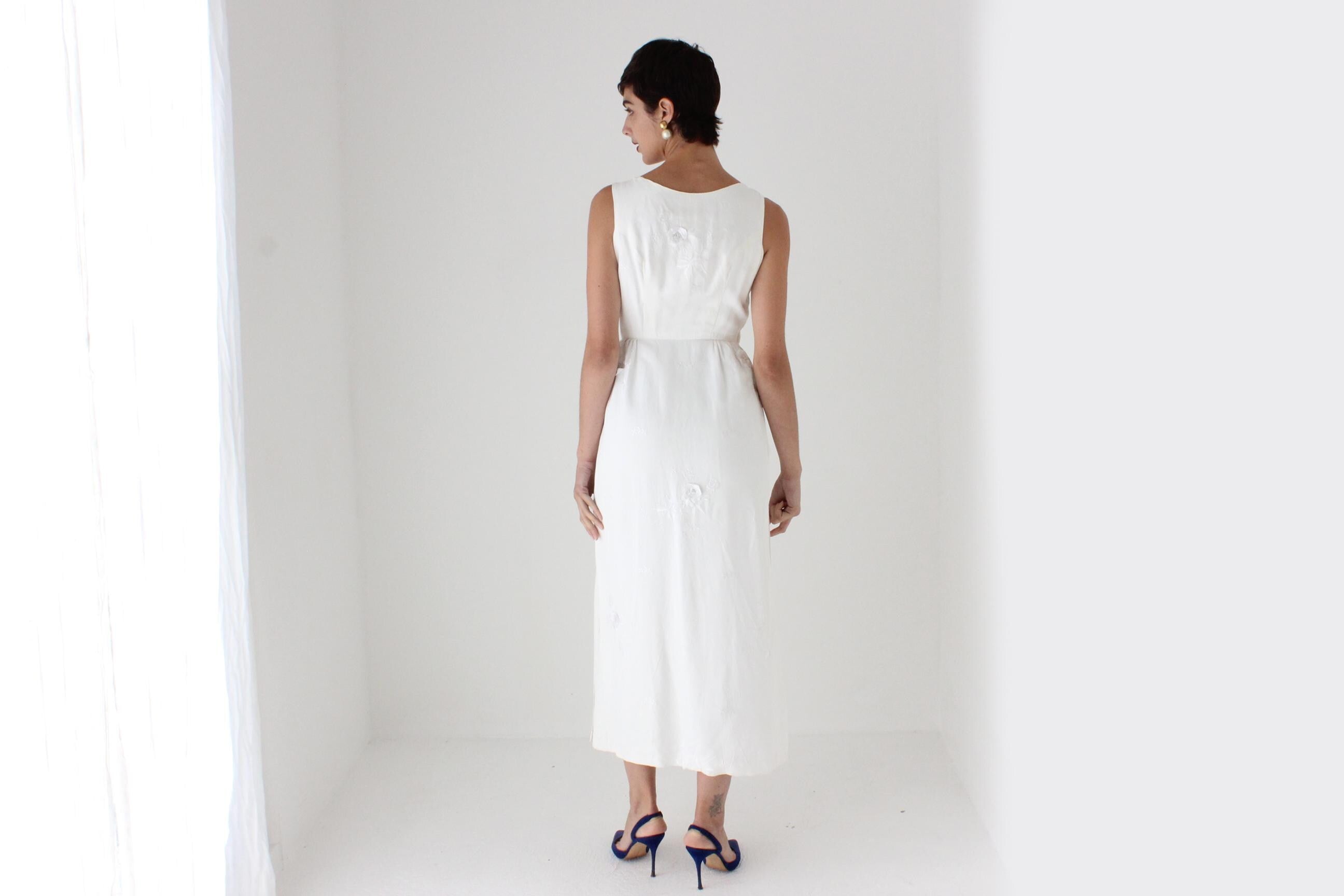 REVERSIBLE 60s Acetate Dress w/ Tails Detail