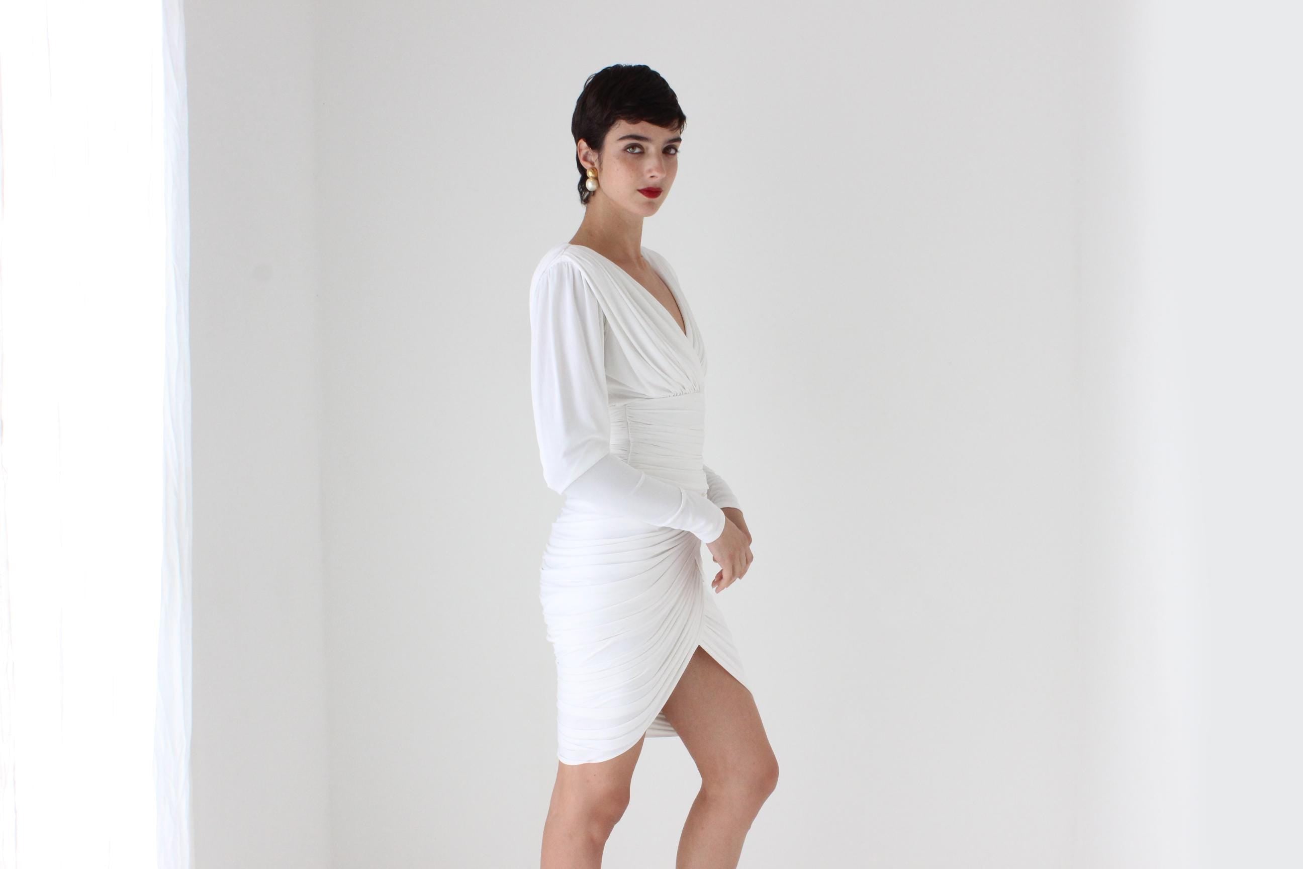 Stunning 80s Lillie Rubin Ruched Jersey Mini