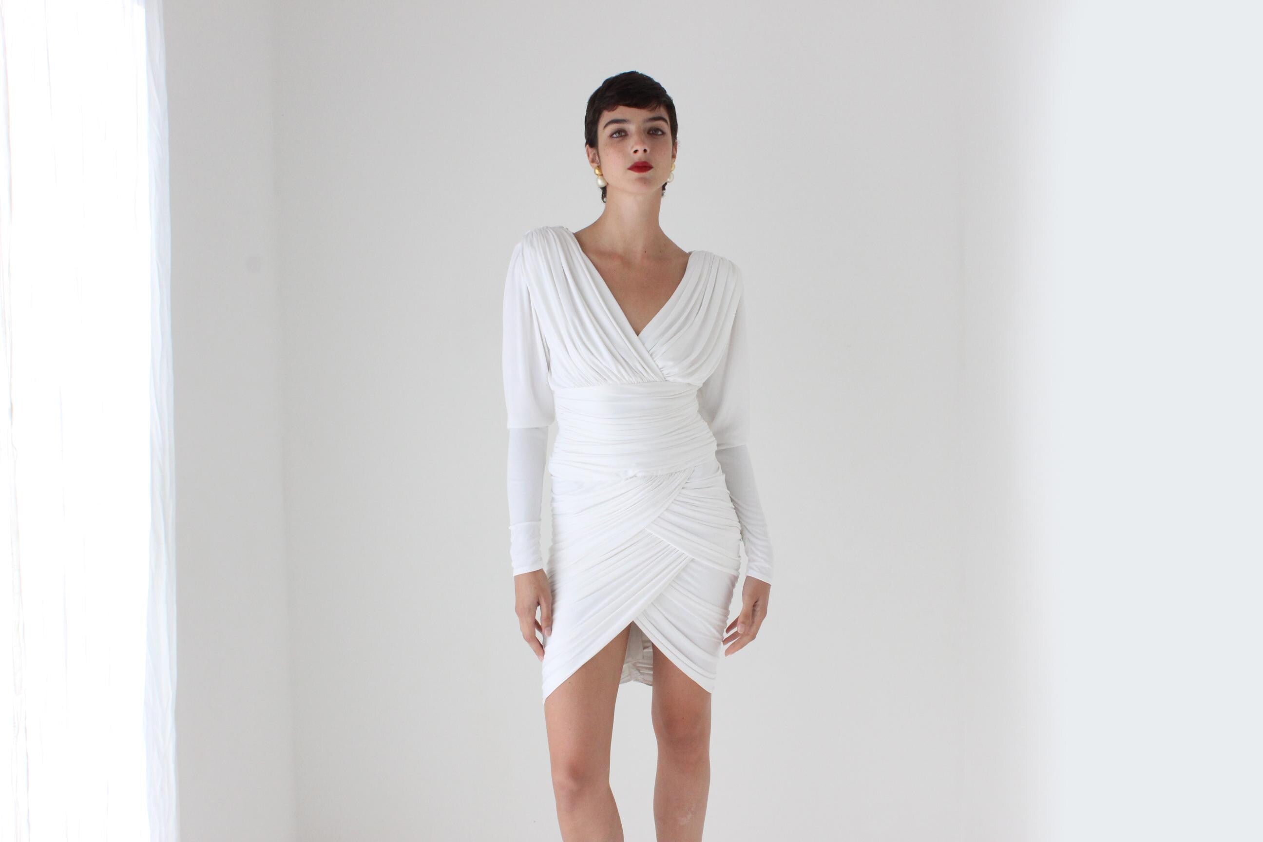 Stunning 80s Lillie Rubin Ruched Jersey Mini