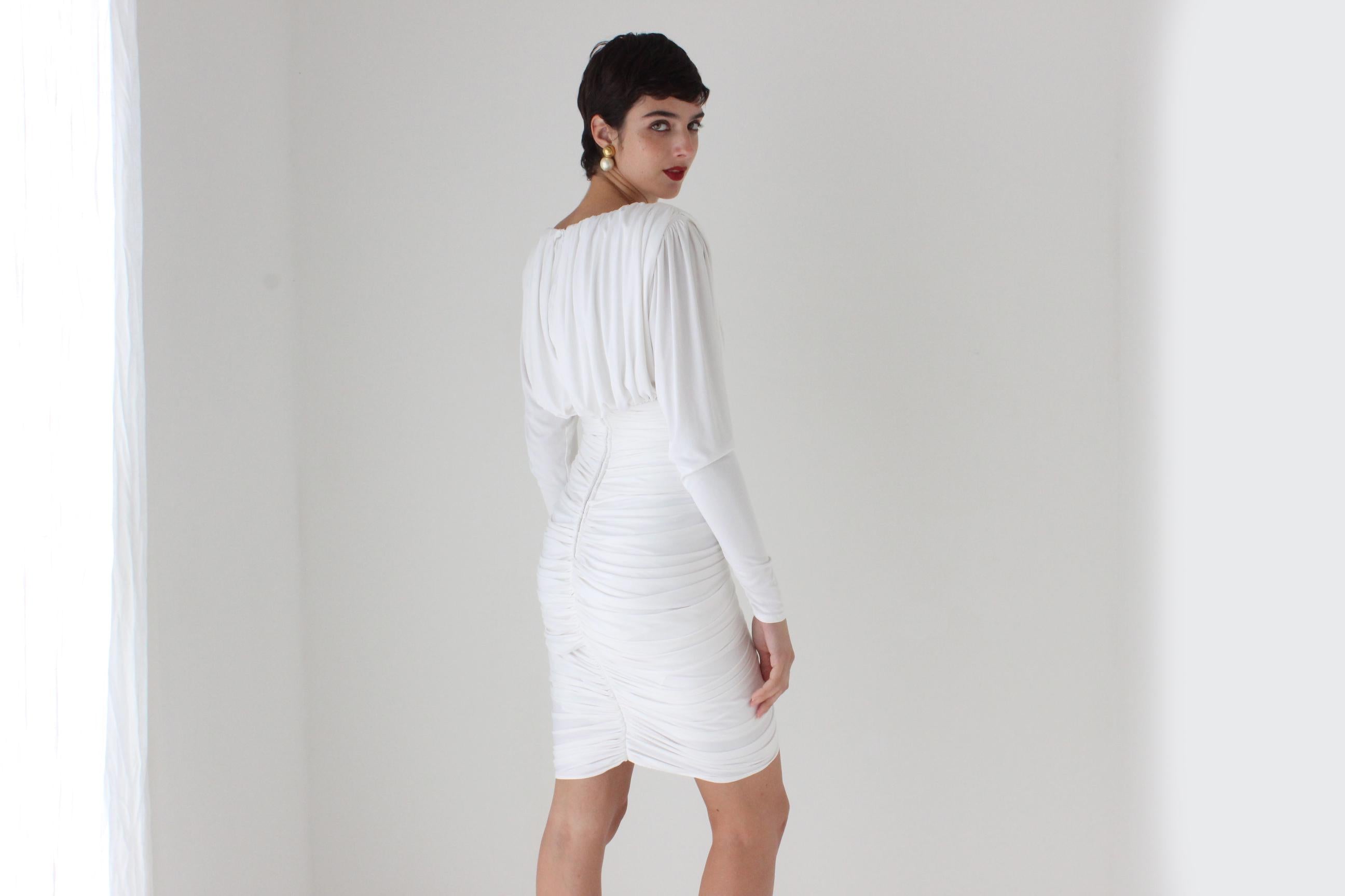 Stunning 80s Lillie Rubin Ruched Jersey Mini