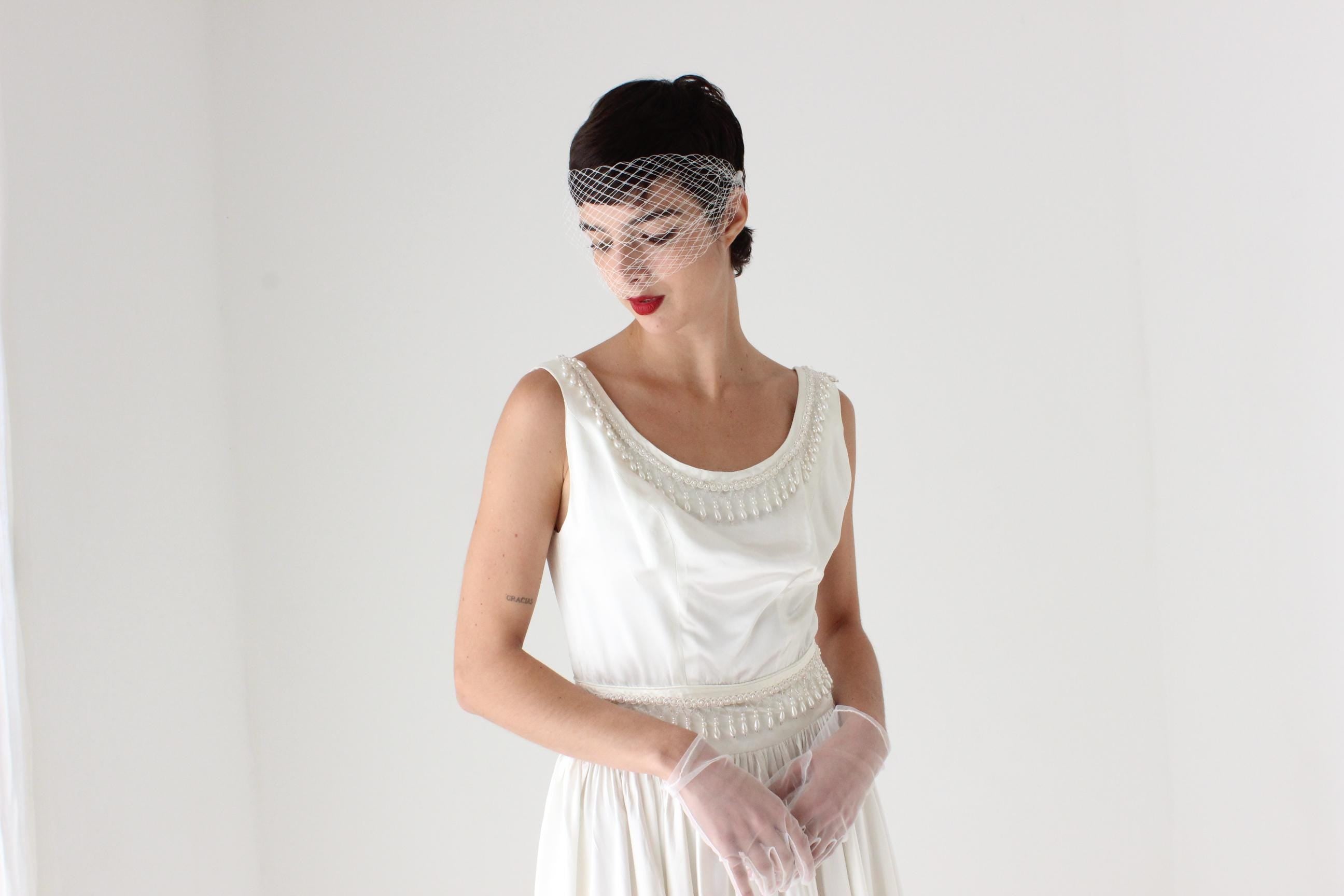 White Net Birdcage Eye Mask Wedding Veil
