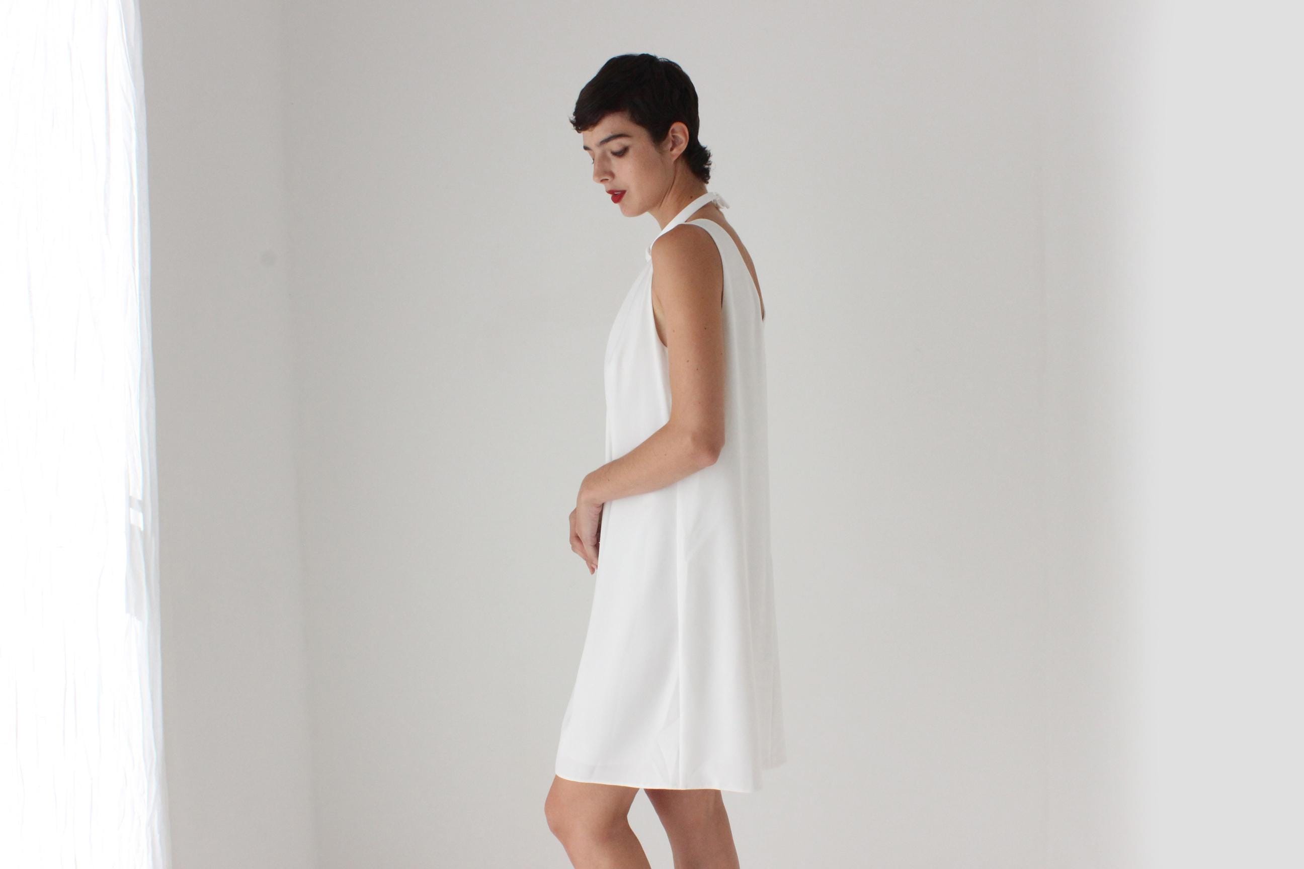 2000s Emporio Armani Sleeveless Shift w/ Resin Choker
