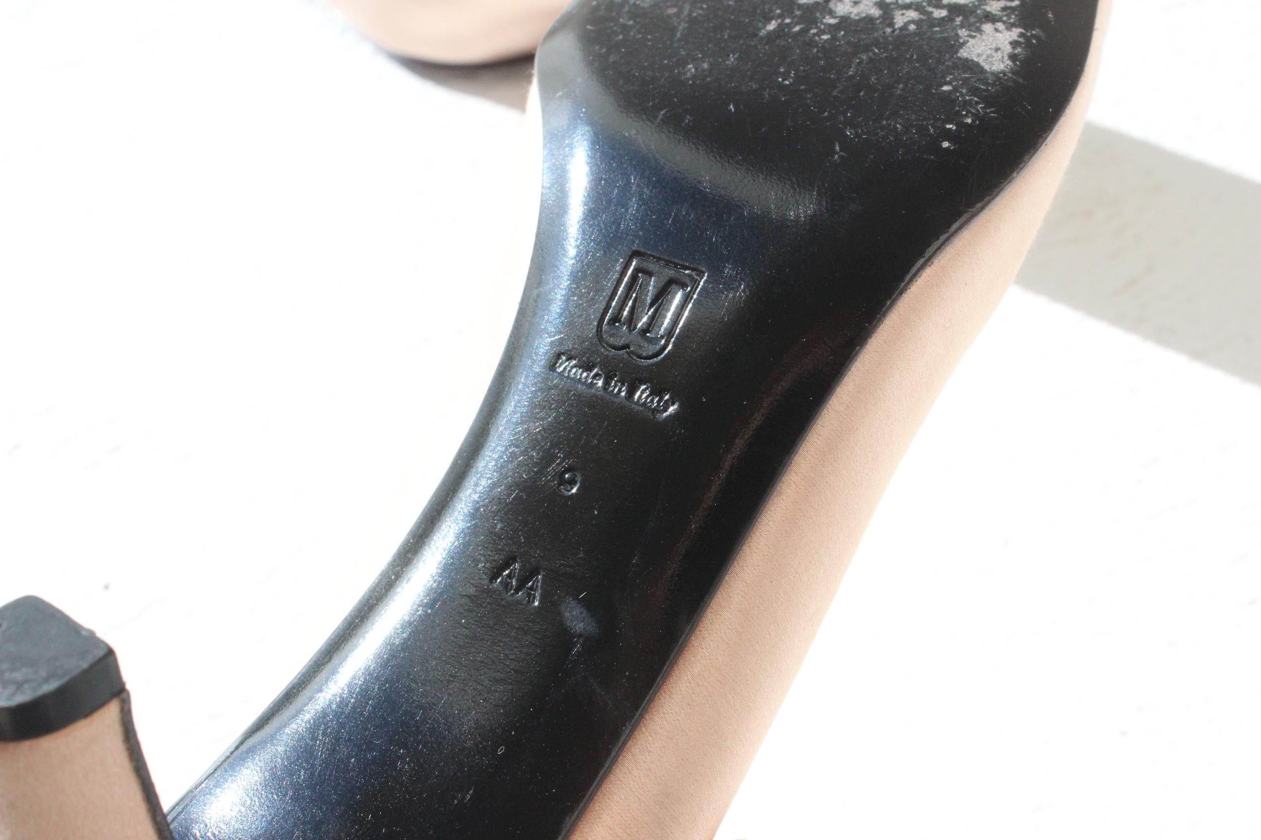 80s Bruno Magli Couture Satin & Leather Wavy Scalloped Pumps ~ Euro 39