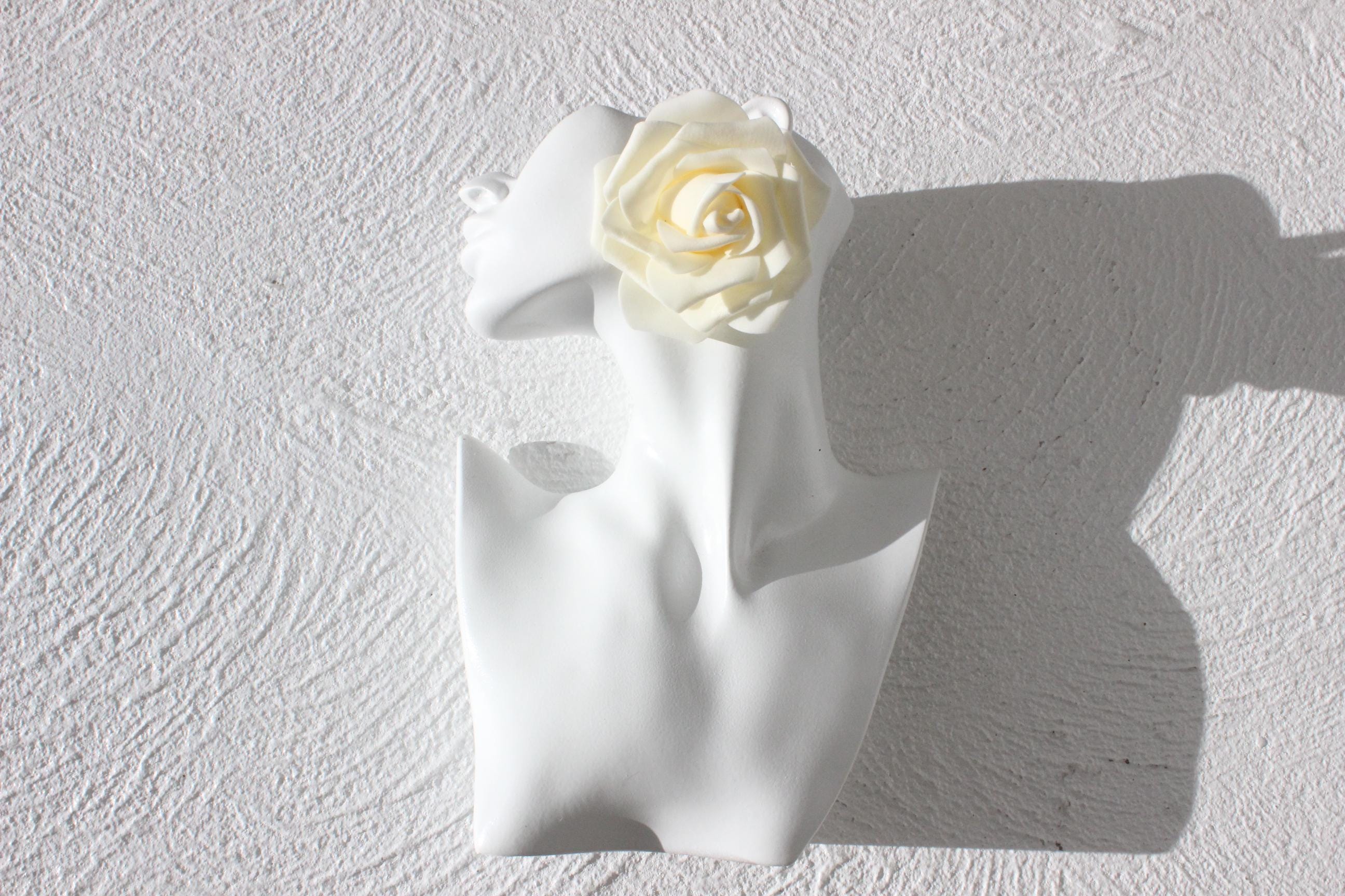 Oversized Cream Velour Rose Earrings