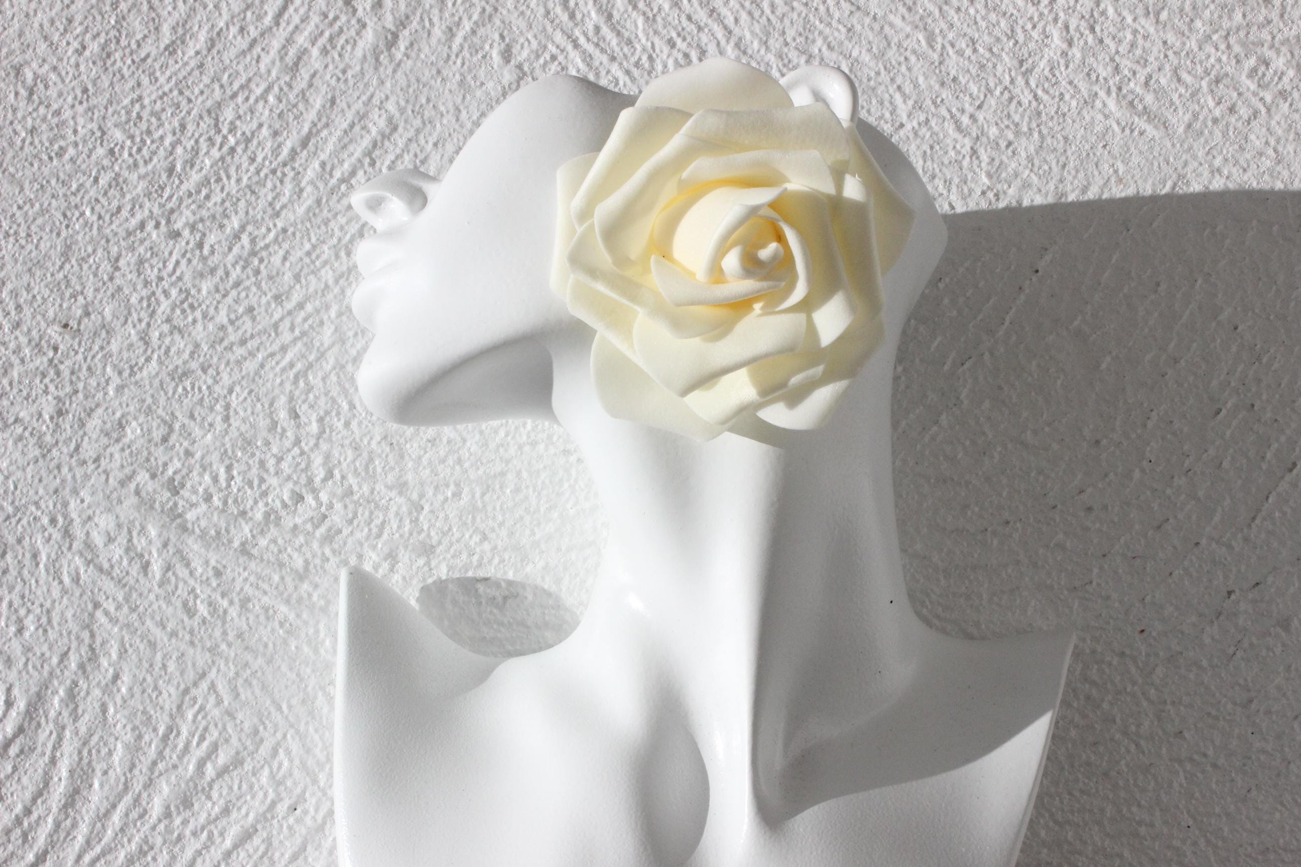 Oversized Cream Velour Rose Earrings
