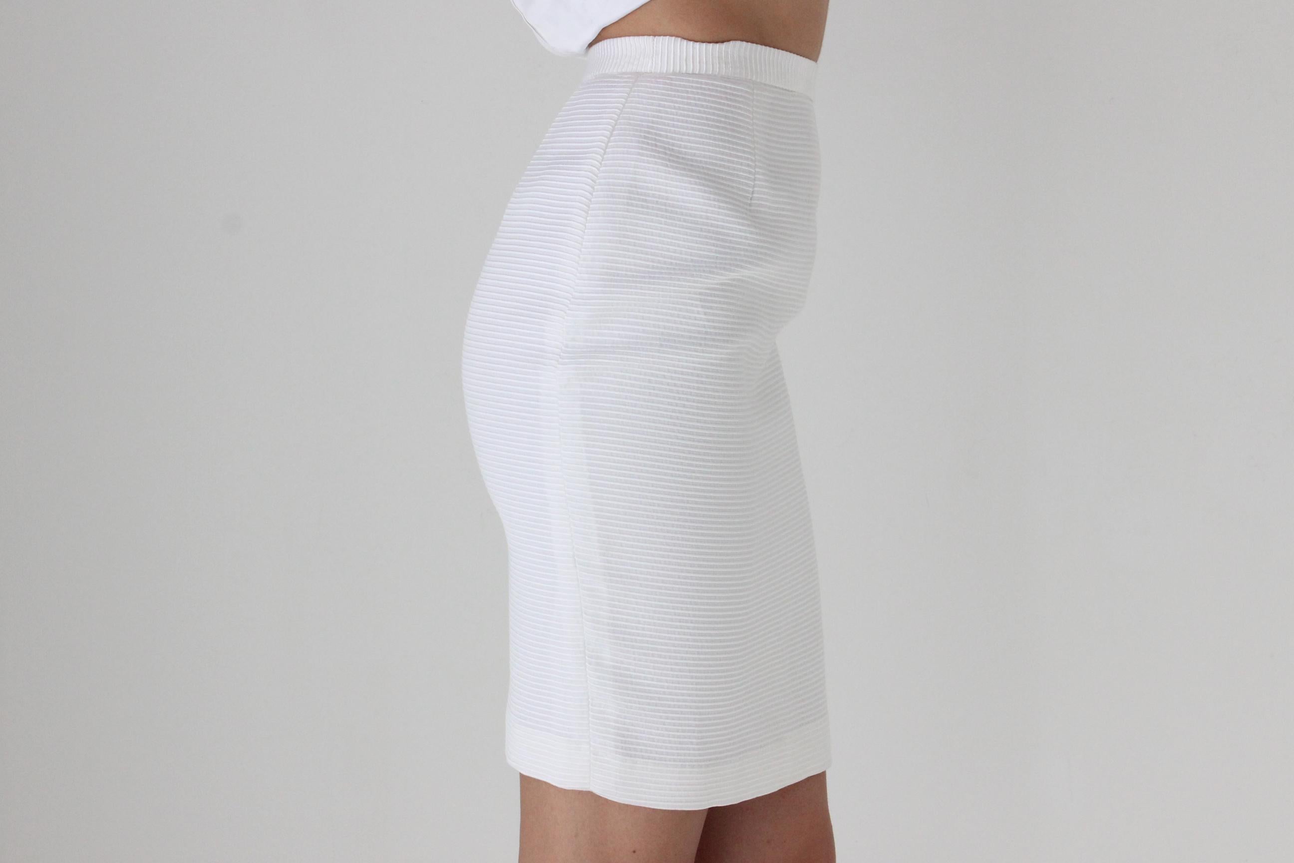 80s Vicky Tiel Couture (Paris) Ivory Mini Skirt