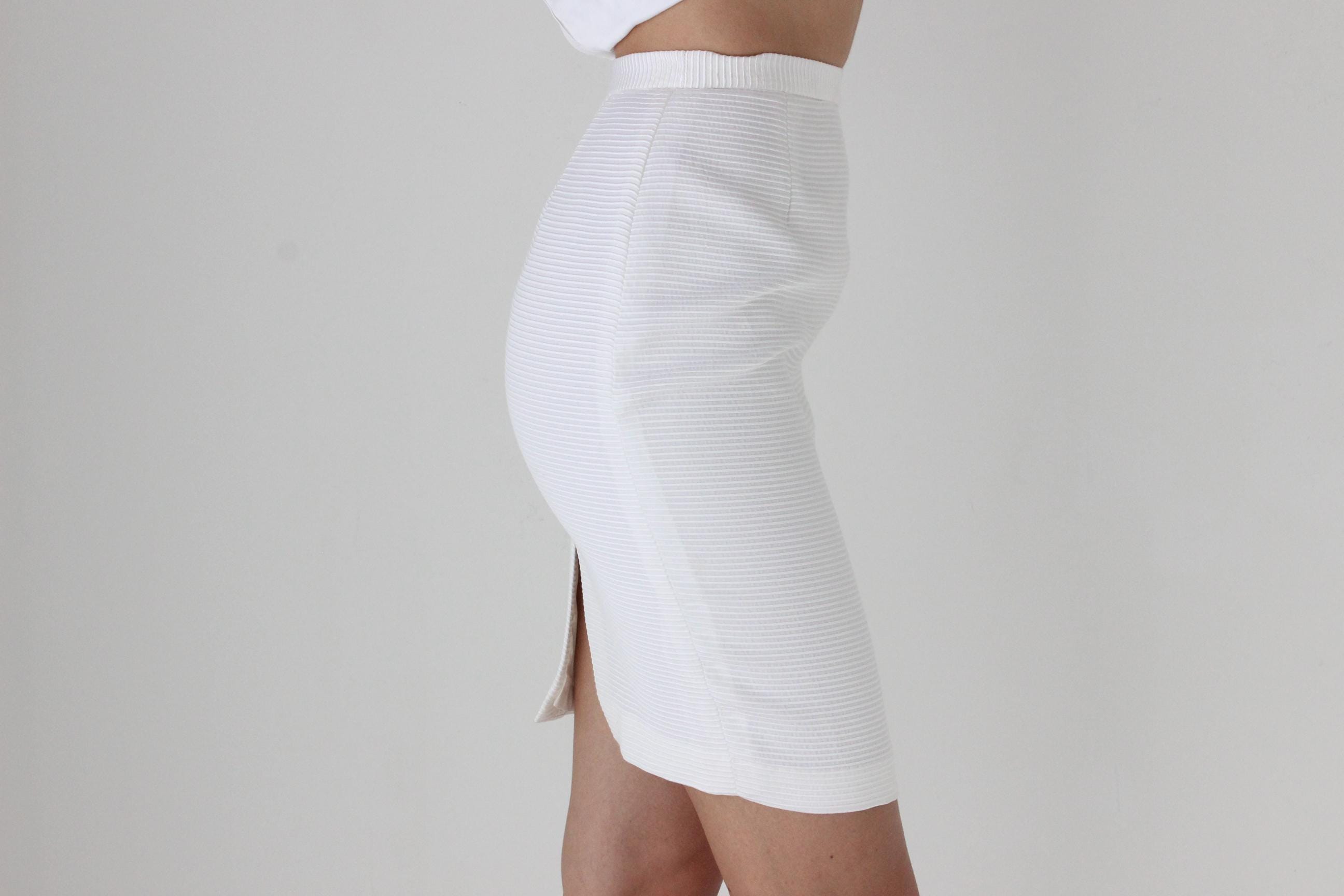 80s Vicky Tiel Couture (Paris) Ivory Mini Skirt