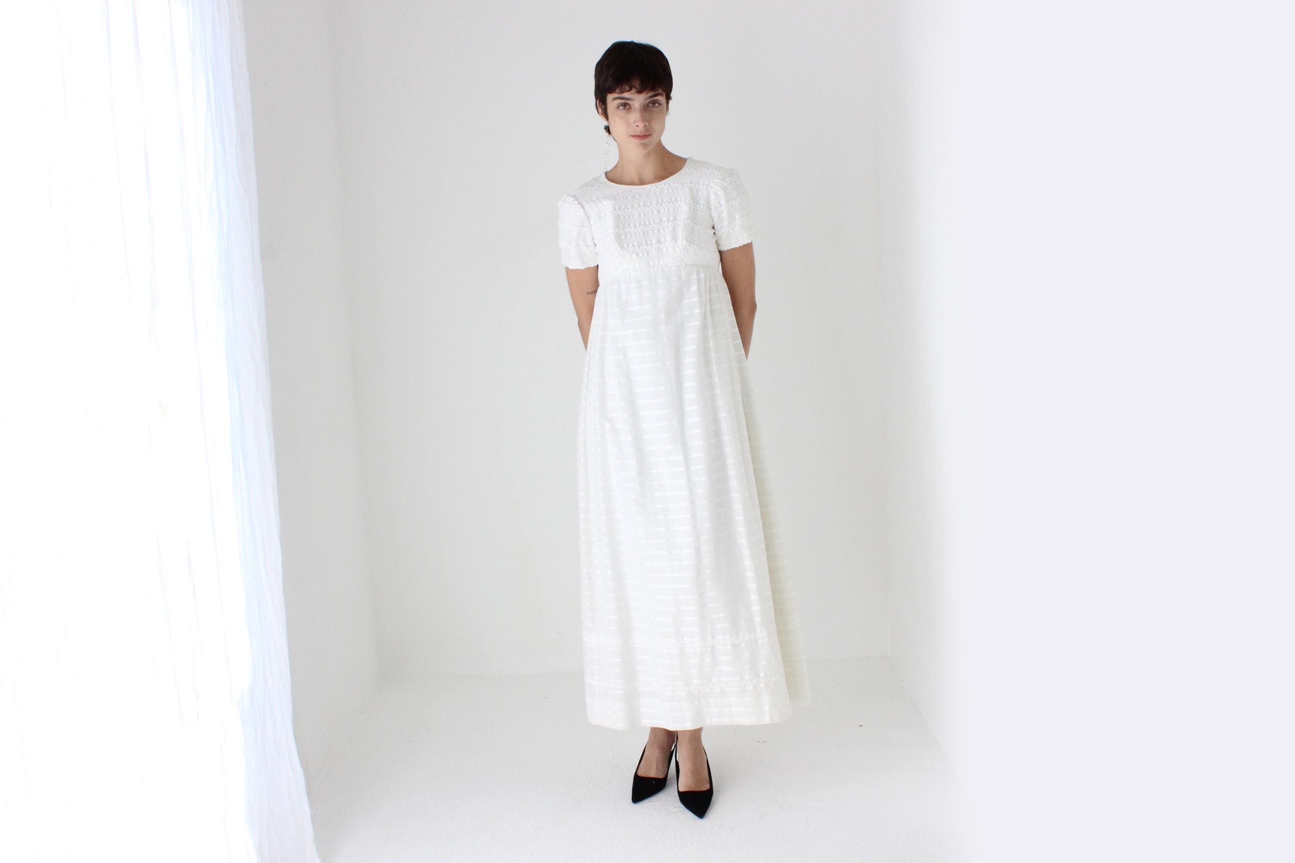 1970s does 1870s Empire Waist Cotton Picnic Dress