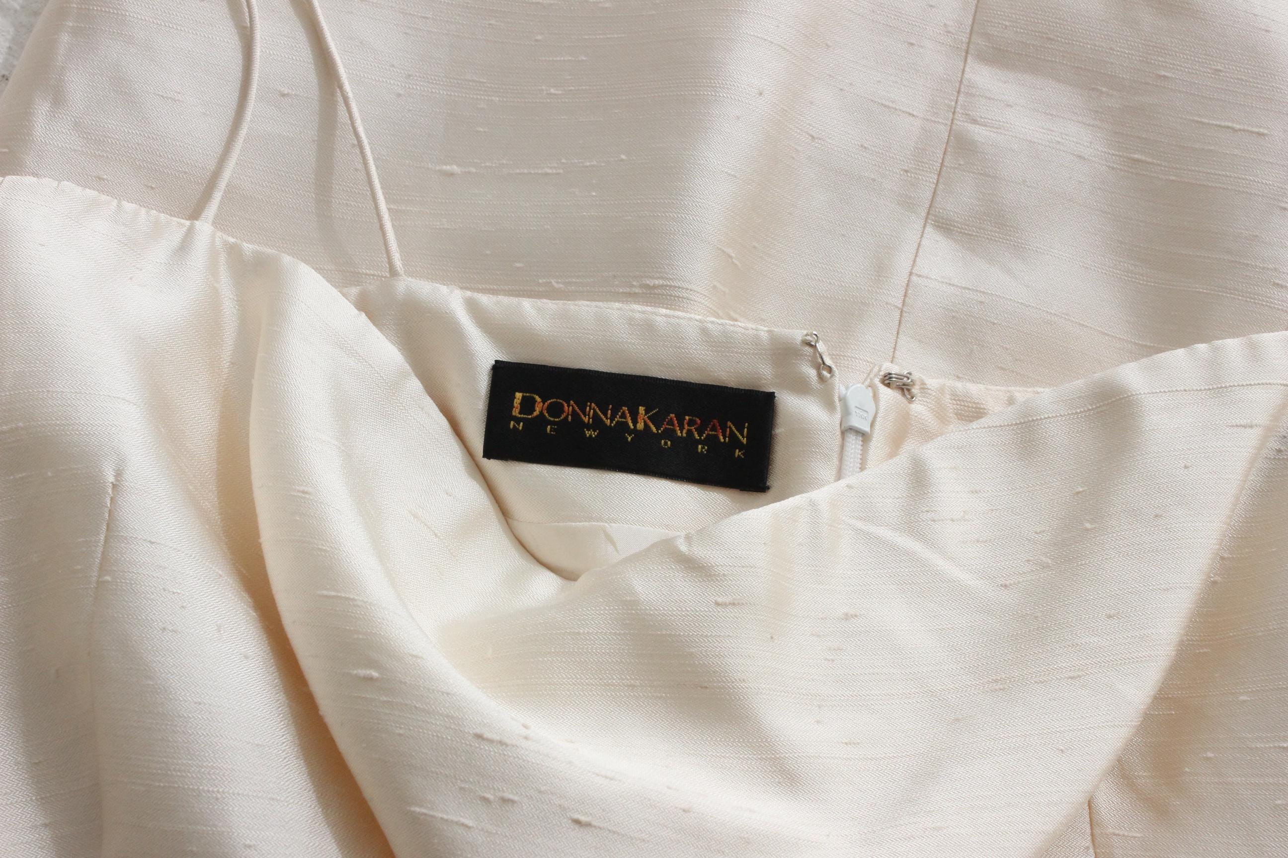 80s Donna Karan Pearlescent Silk Mini