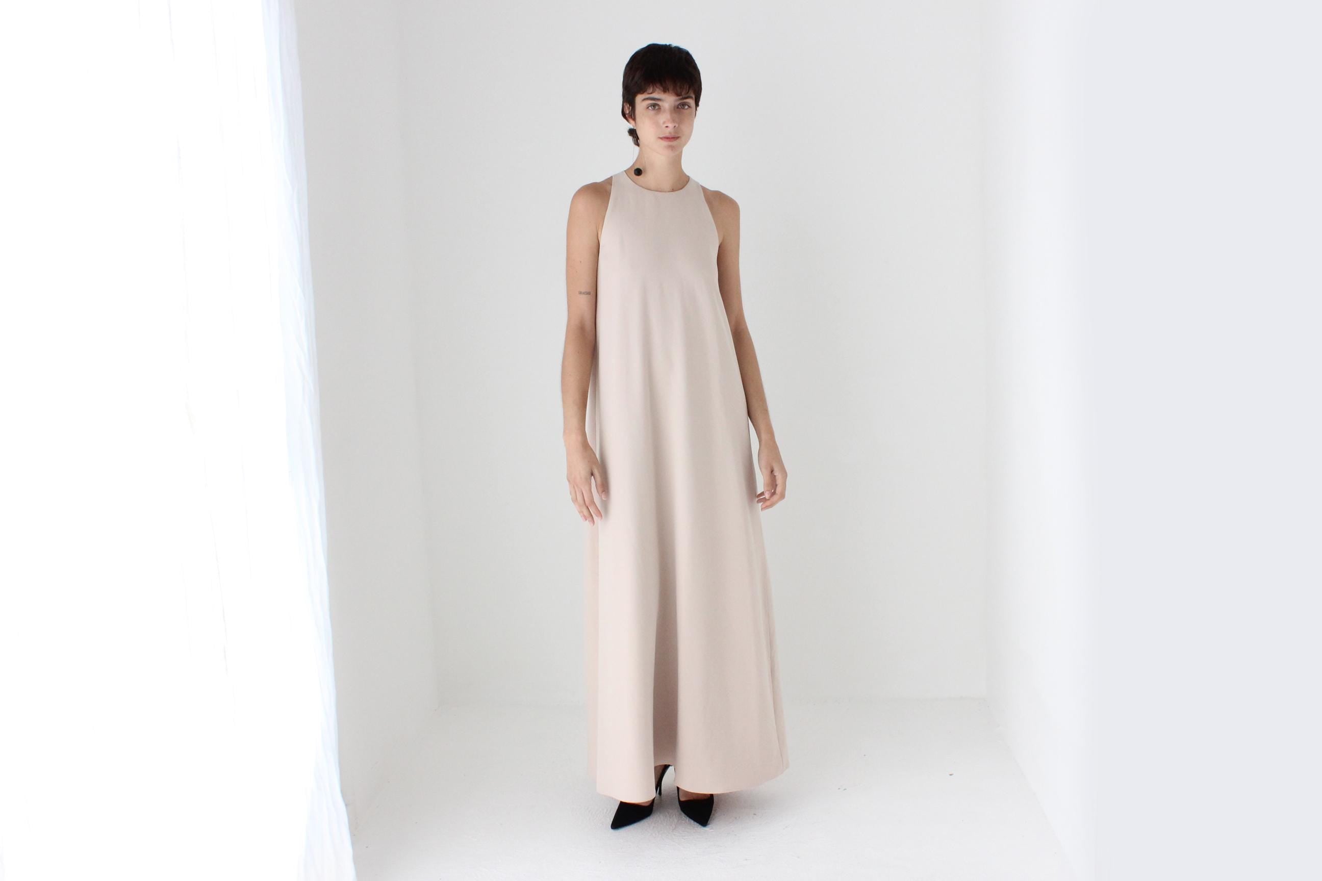 2000s Honayda Blush Pink A-Line Relaxed Tent Full Length Formal Gown
