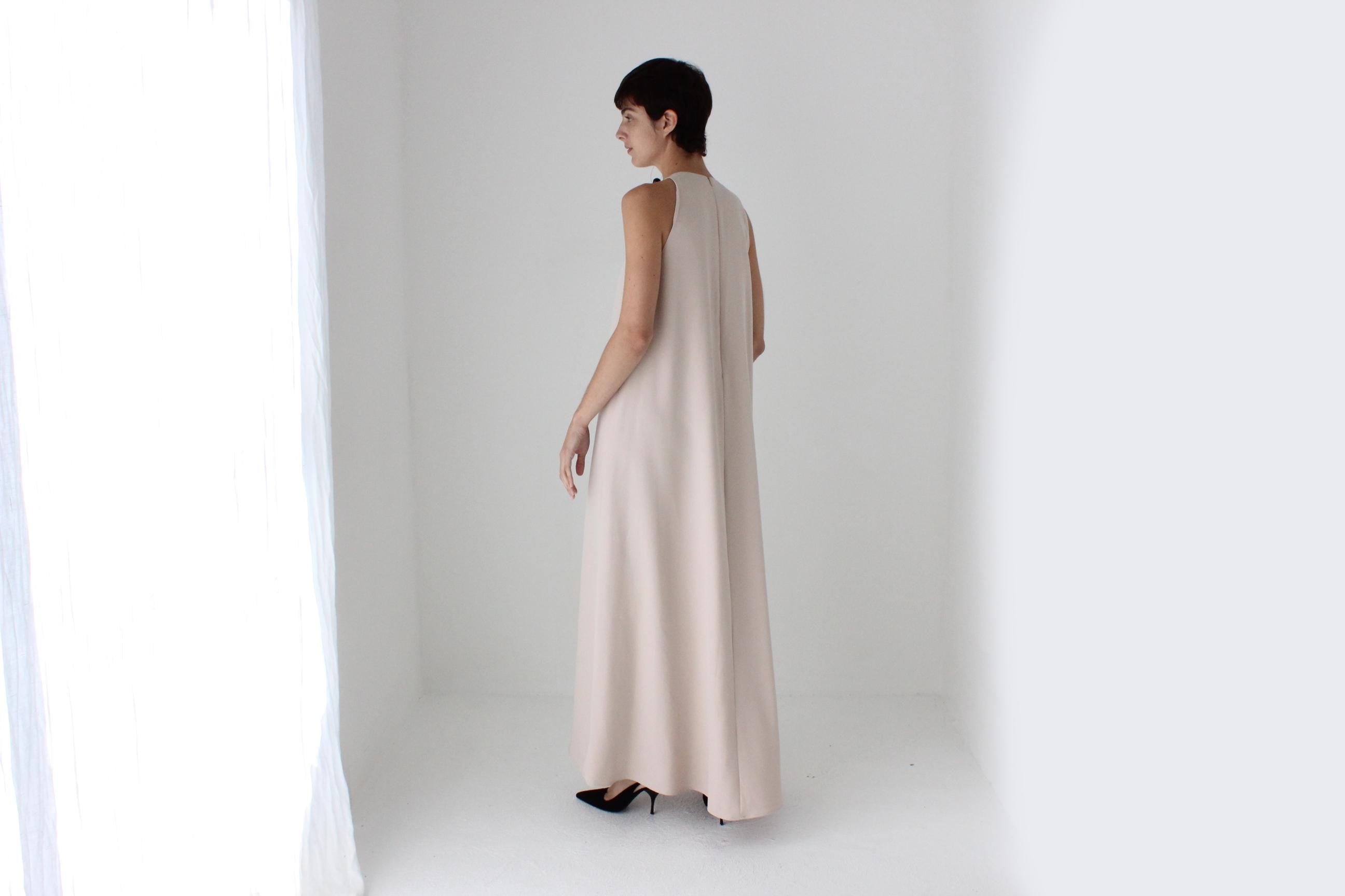 2000s Honayda Blush Pink A-Line Relaxed Tent Full Length Formal Gown