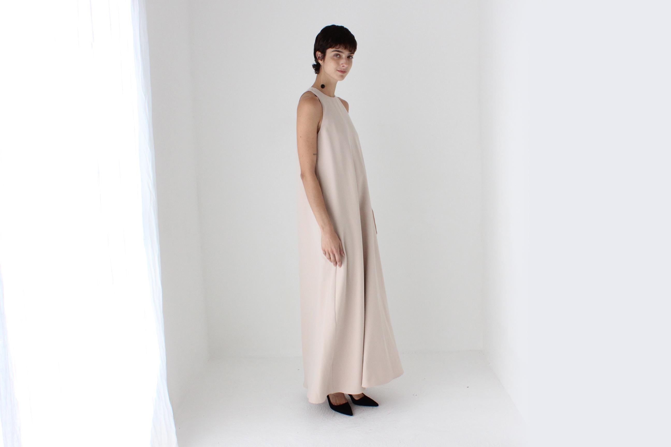 2000s Honayda Blush Pink A-Line Relaxed Tent Full Length Formal Gown