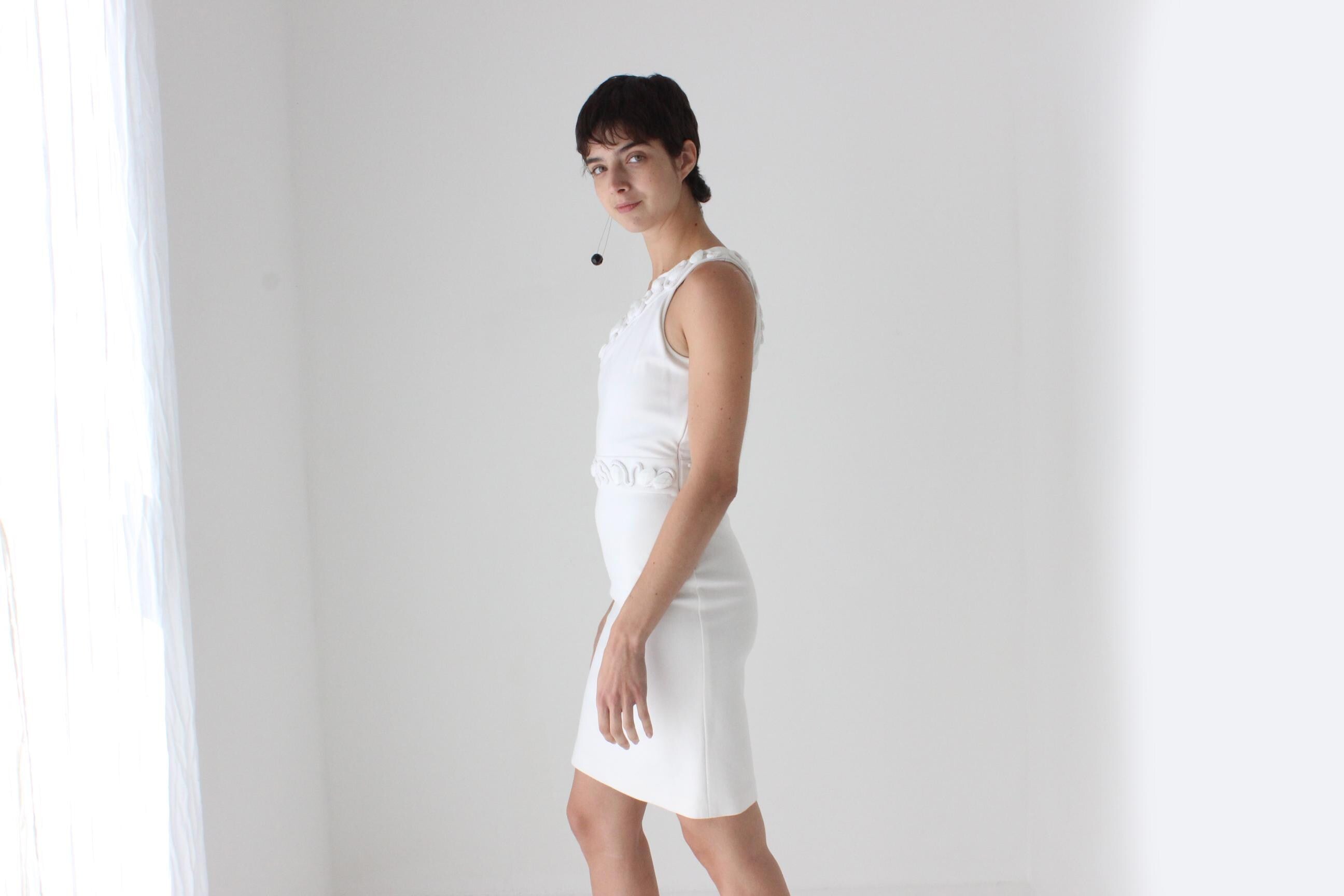 2000s Diane Von Furstenberg Stretch One Shoulder Mini w/ Glass Gems