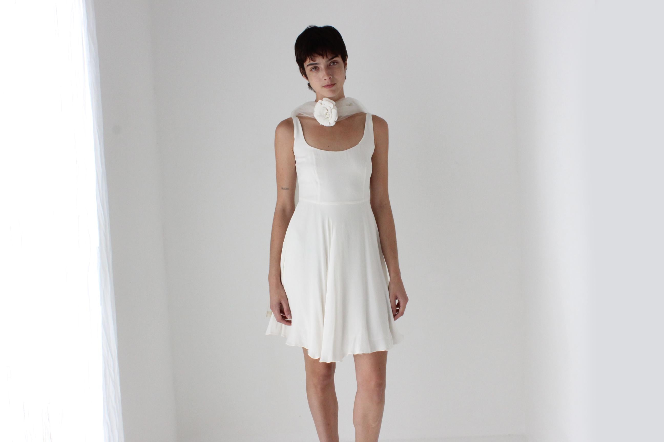 90s POLO Ralph Lauren Pure Silk Minimal Scoop Neck Mini