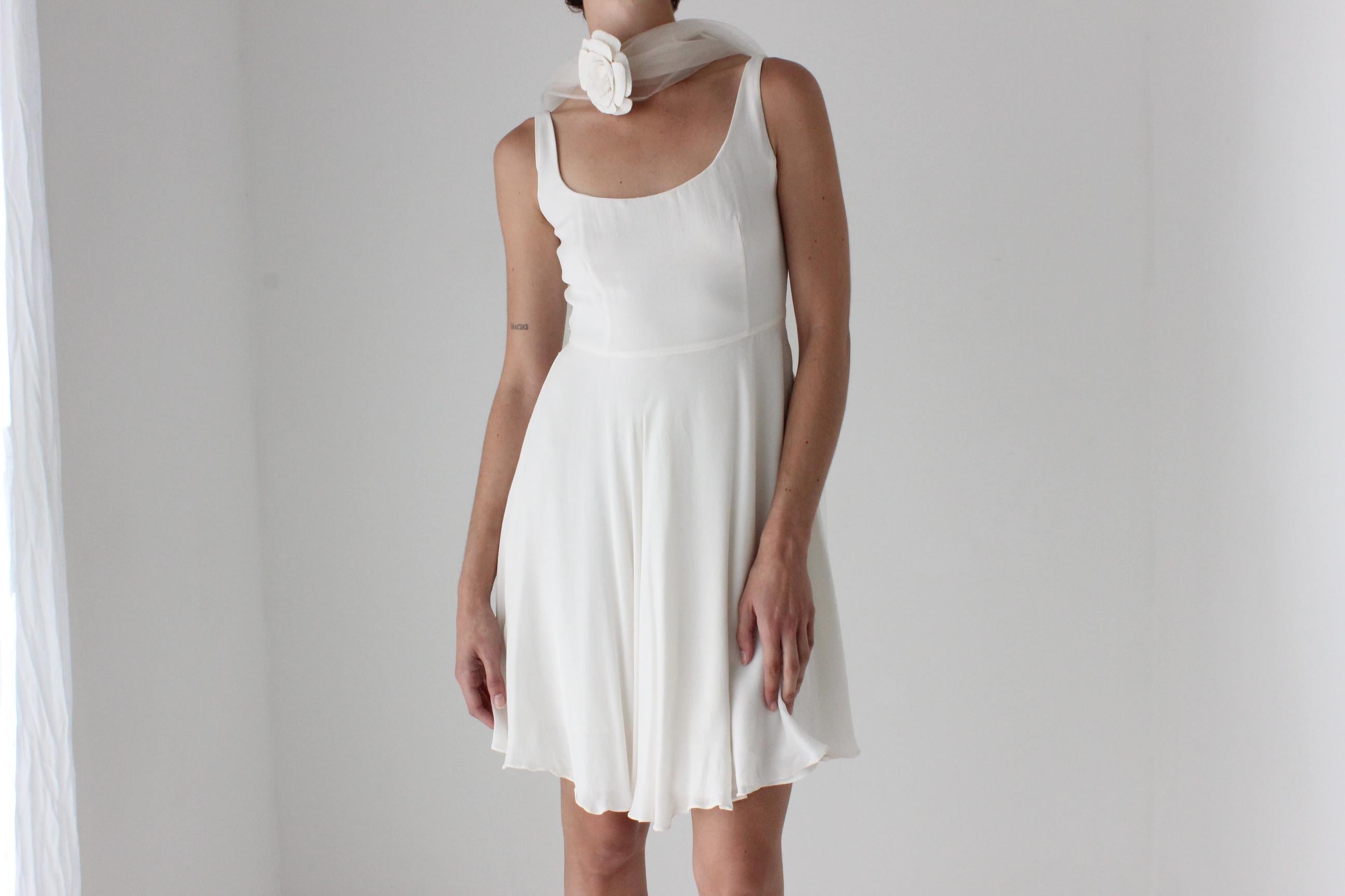 90s POLO Ralph Lauren Pure Silk Minimal Scoop Neck Mini