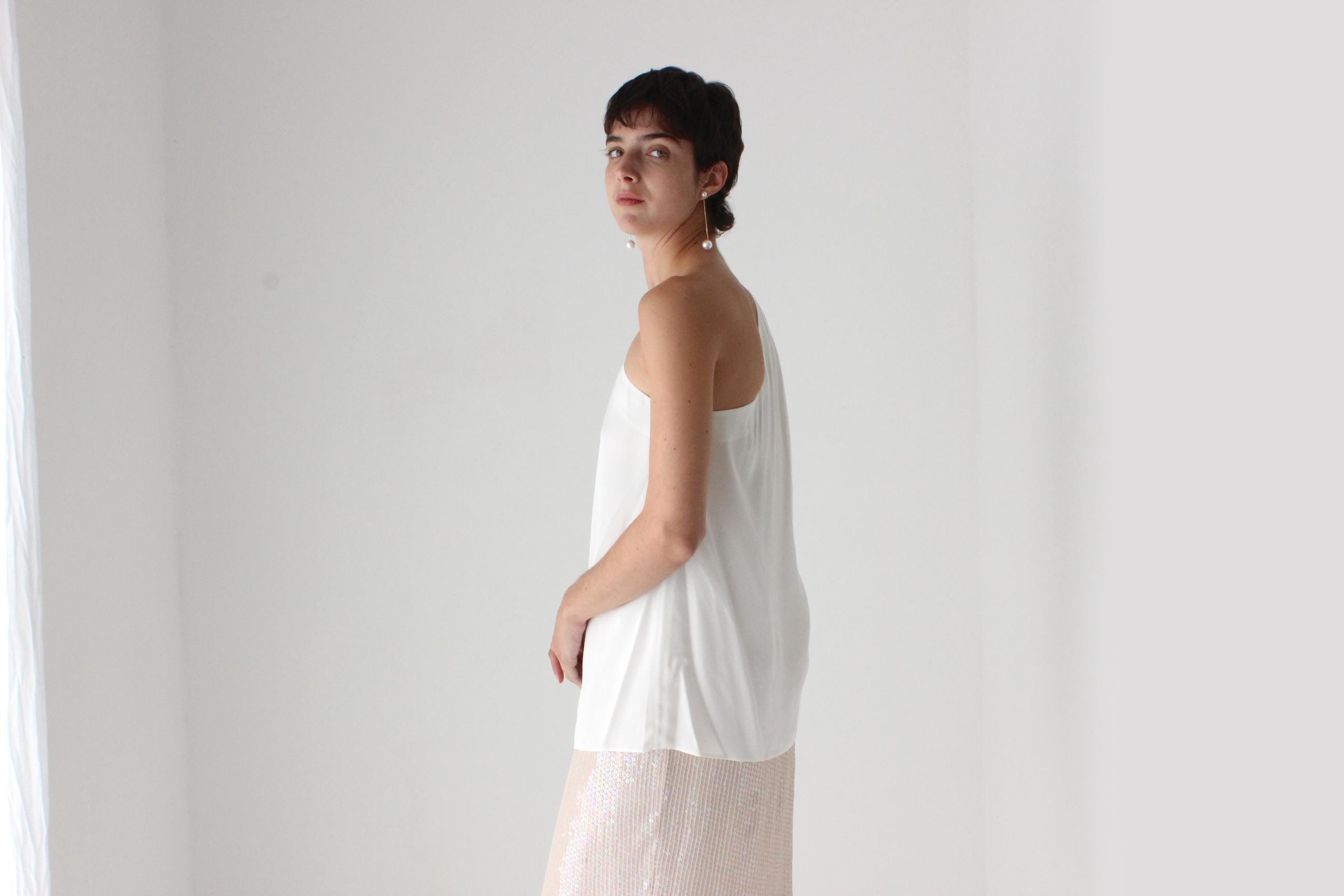 2000s Stella McCartney Asymmetric One Shoulder Draped Top
