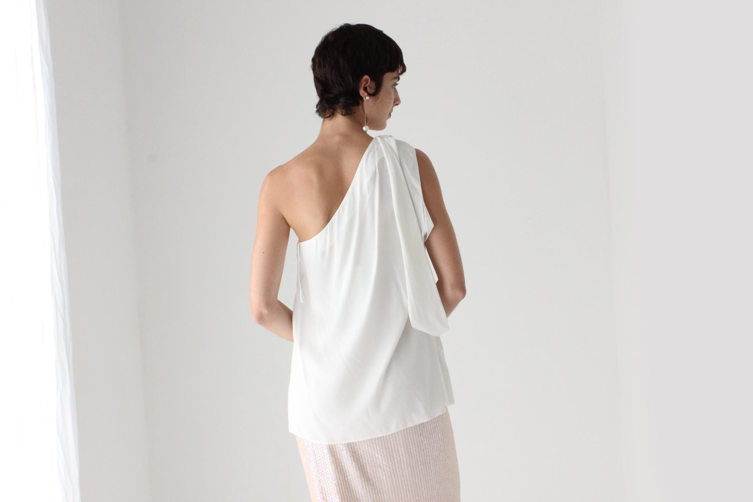 2000s Stella McCartney Asymmetric One Shoulder Draped Top