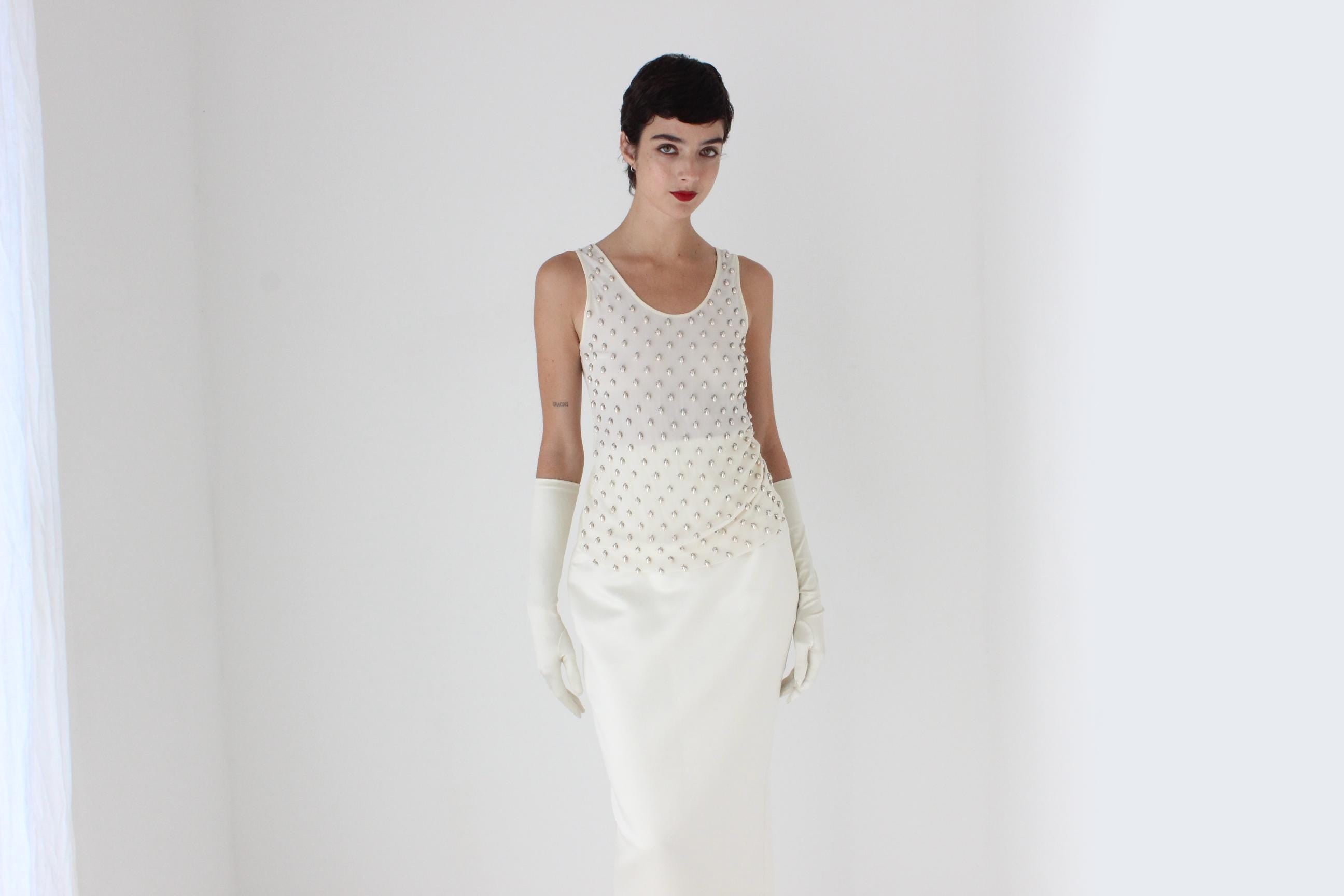 2000s Stella McCartney Pearl & Bead Relaxed Tank
