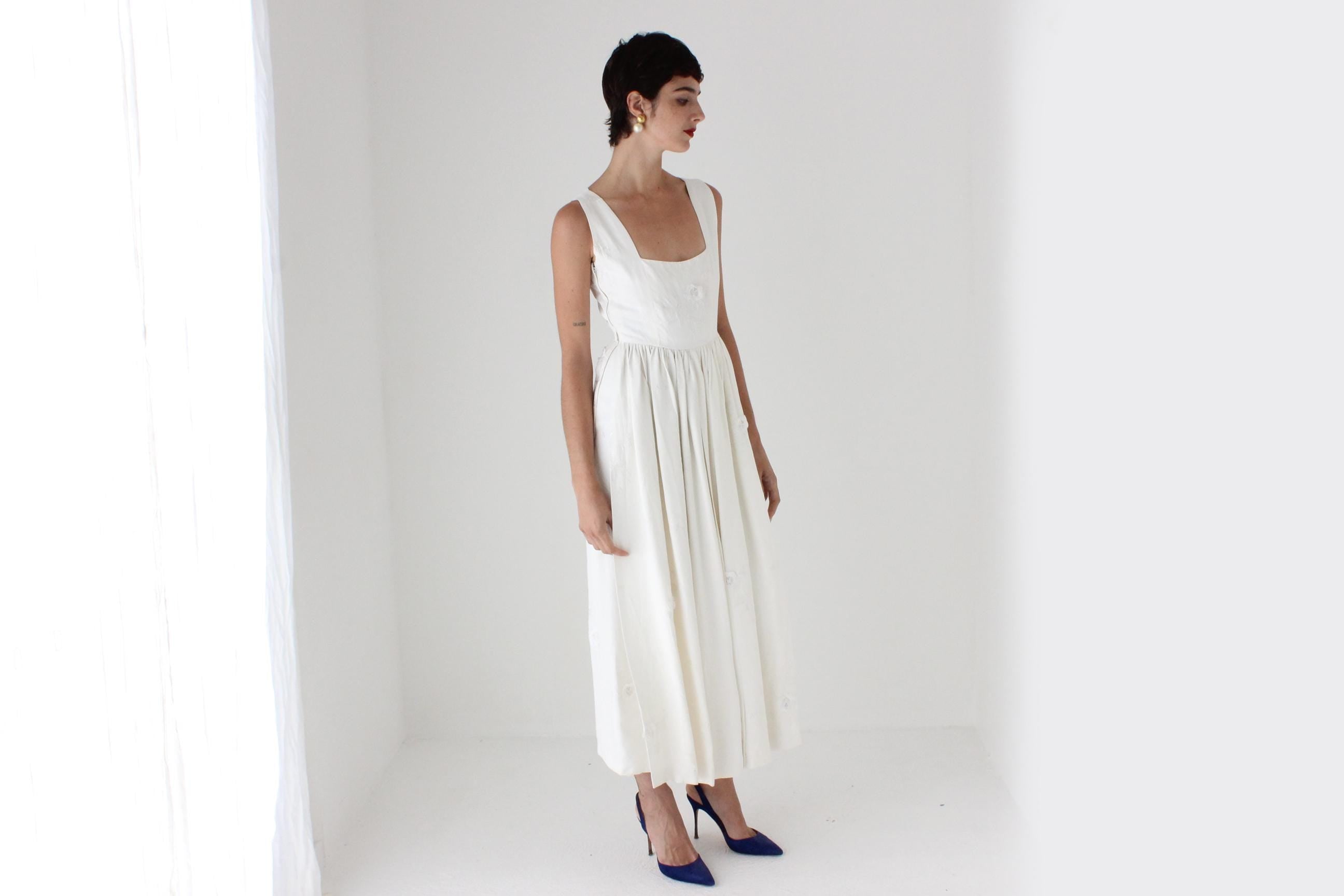 REVERSIBLE 60s Acetate Dress w/ Tails Detail