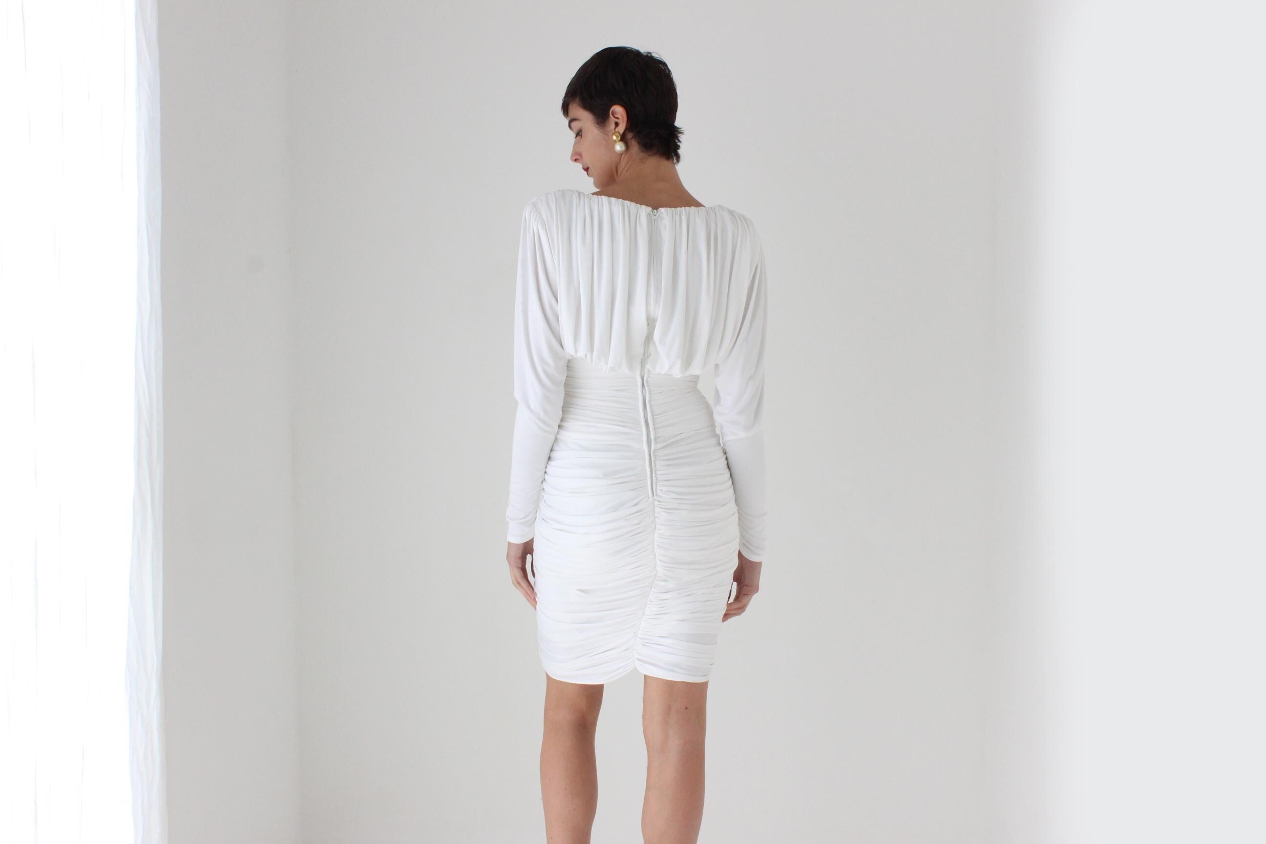 Stunning 80s Lillie Rubin Ruched Jersey Mini