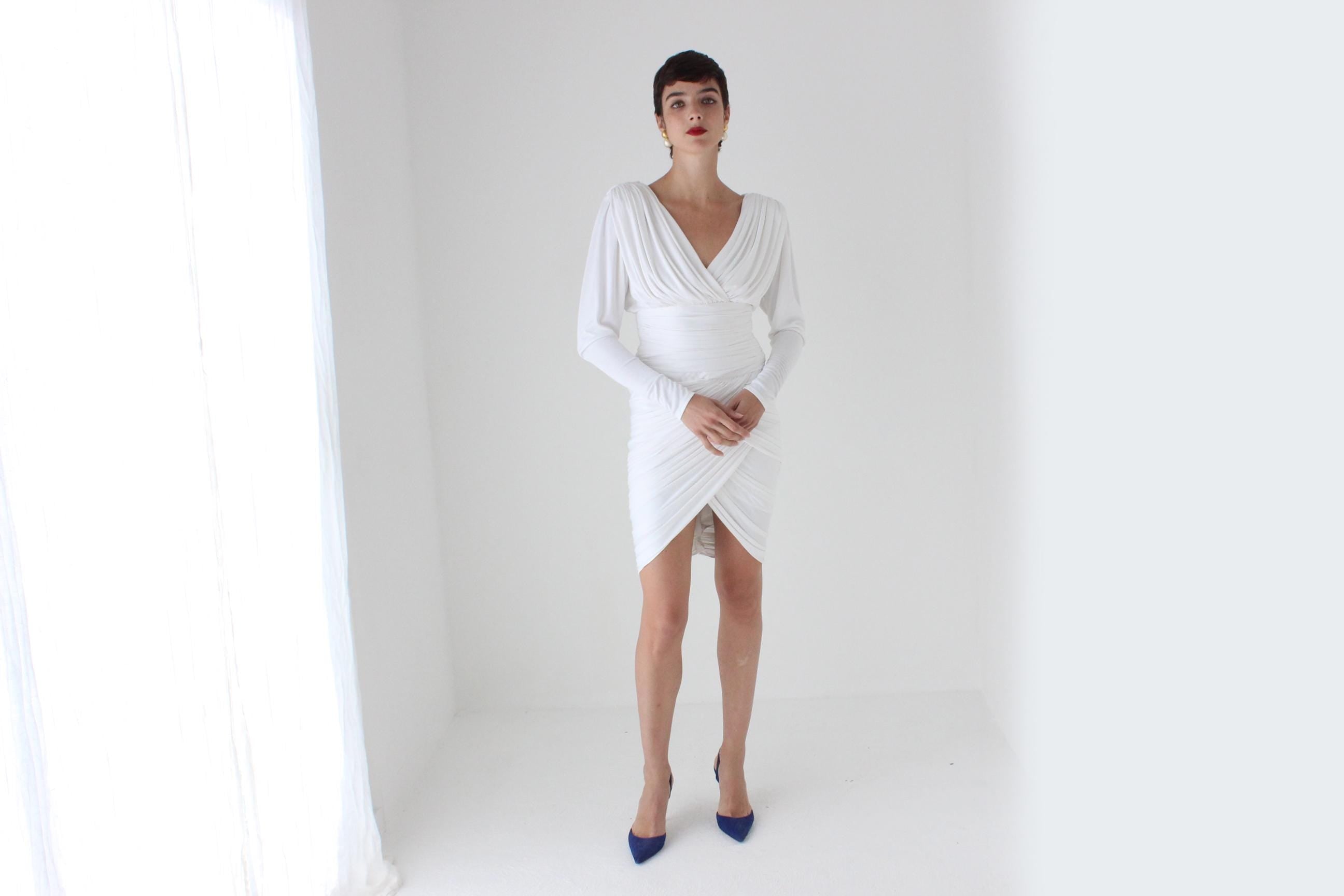Stunning 80s Lillie Rubin Ruched Jersey Mini