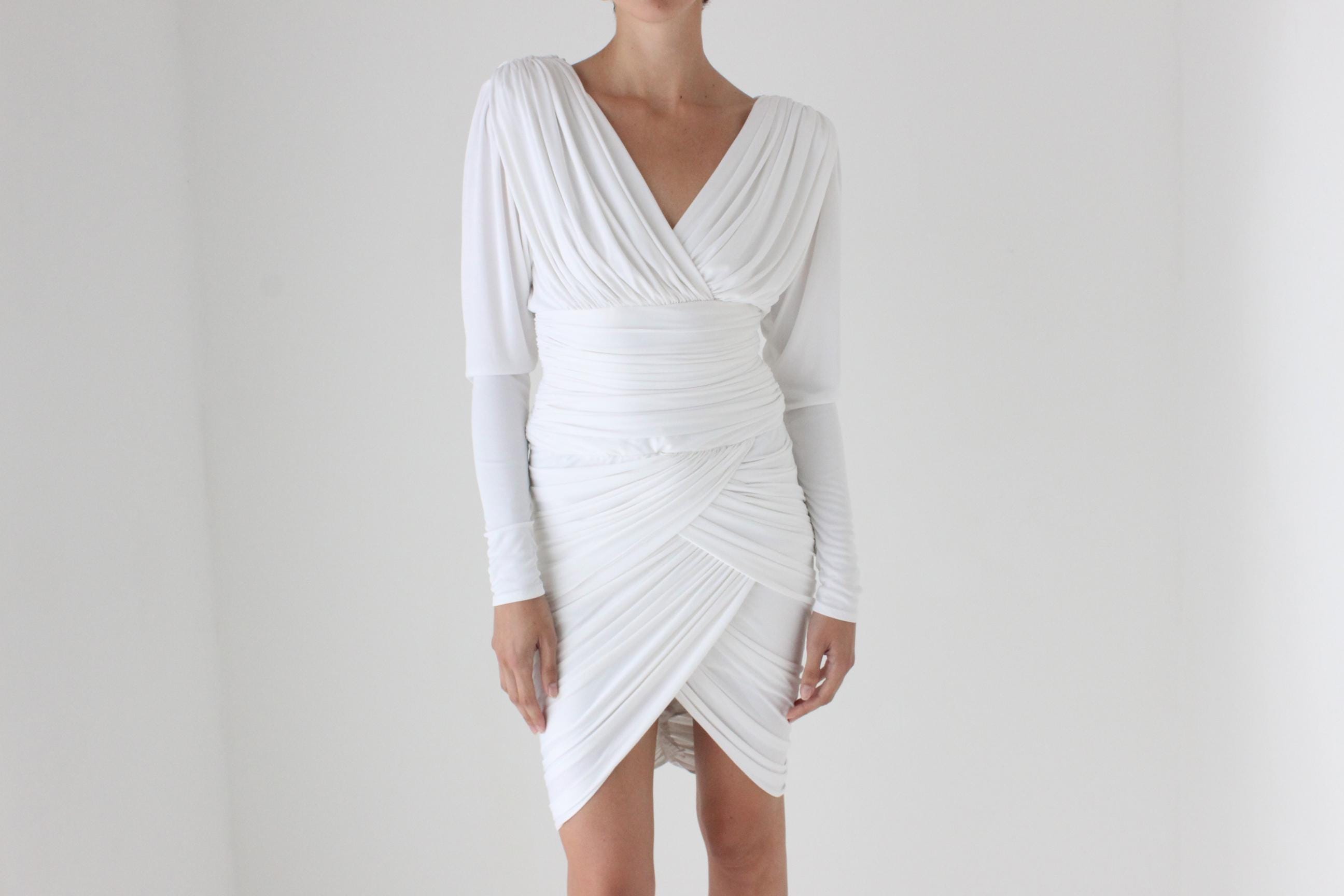 Stunning 80s Lillie Rubin Ruched Jersey Mini