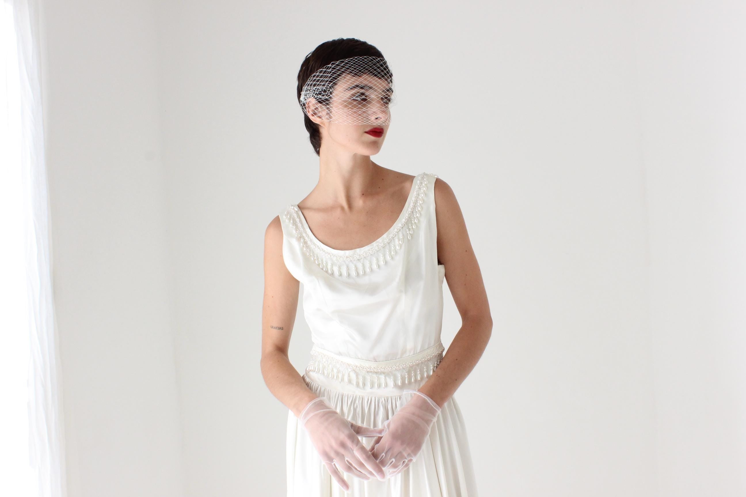 White Net Birdcage Eye Mask Wedding Veil