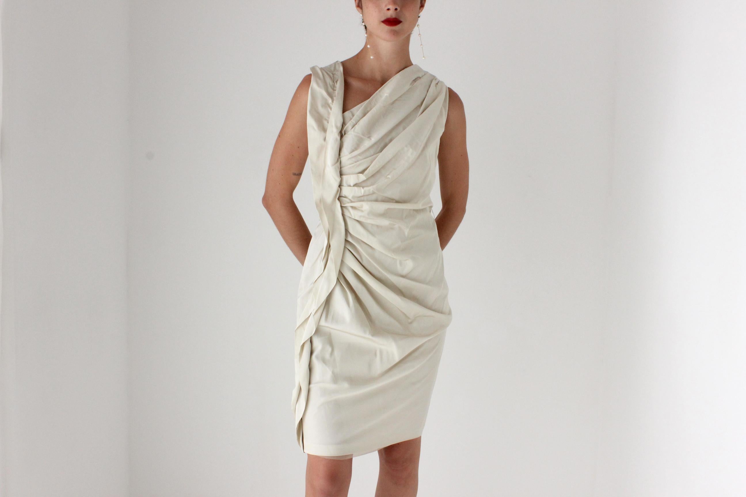 2000s VERA WANG Textural Gathered Neutral Mini