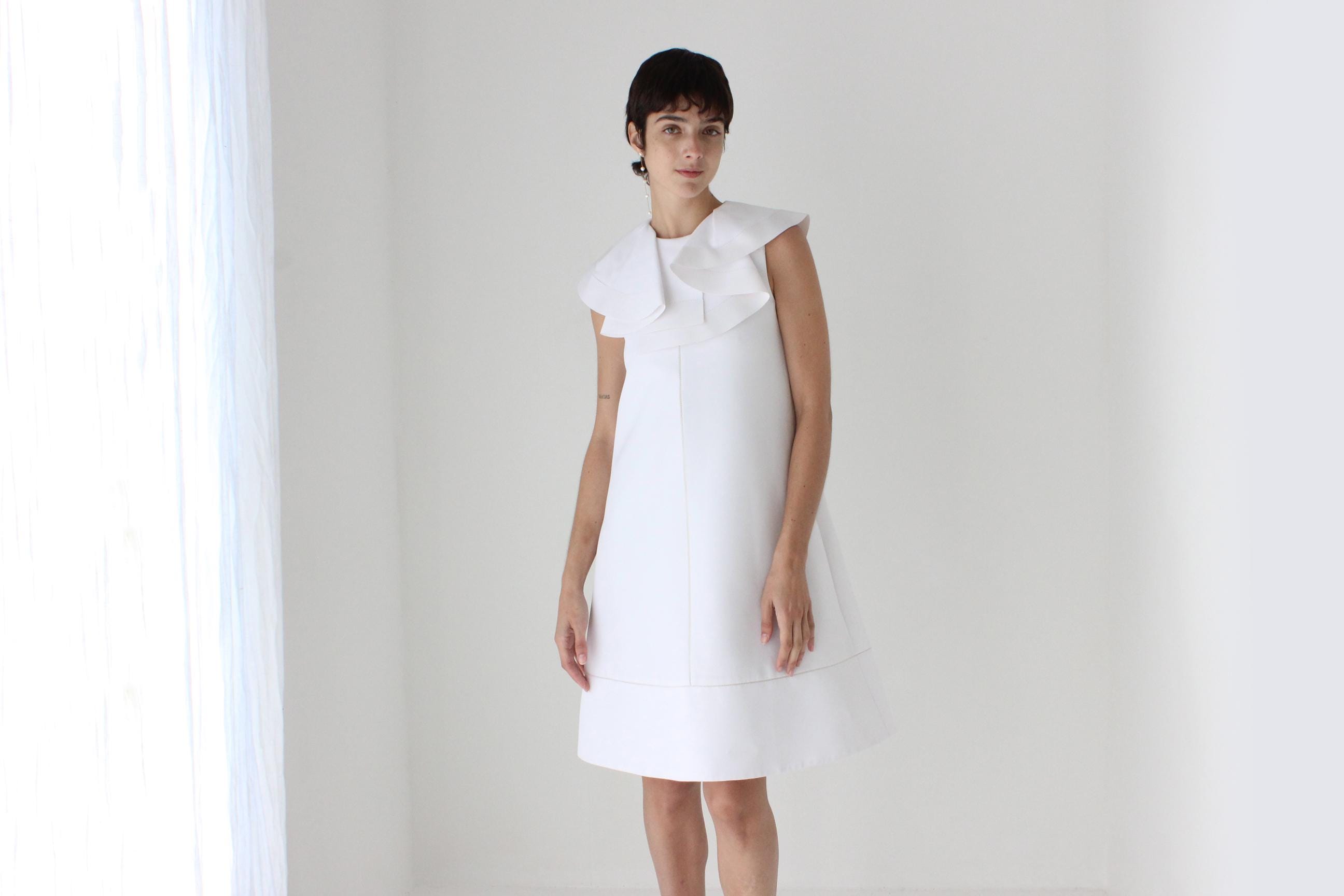 Spring 2013 Chloé Sculptural A Line Lantern Dress w/ Ruffle Collar
