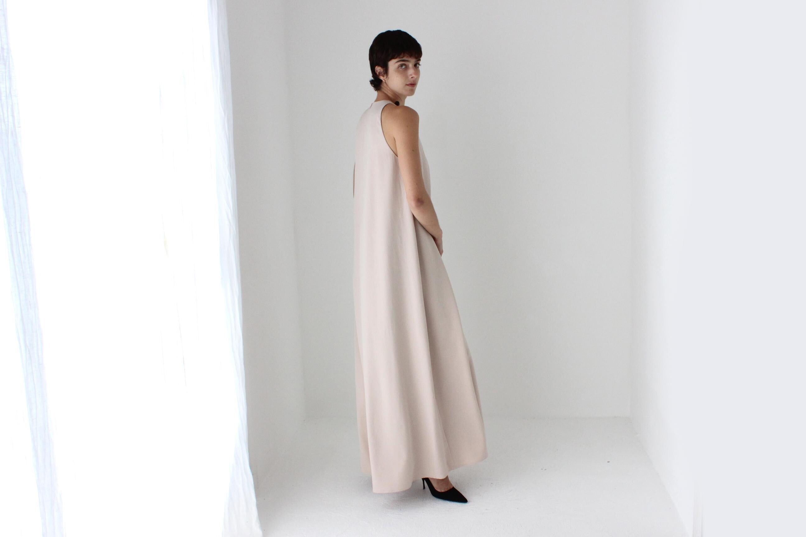 2000s Honayda Blush Pink A-Line Relaxed Tent Full Length Formal Gown