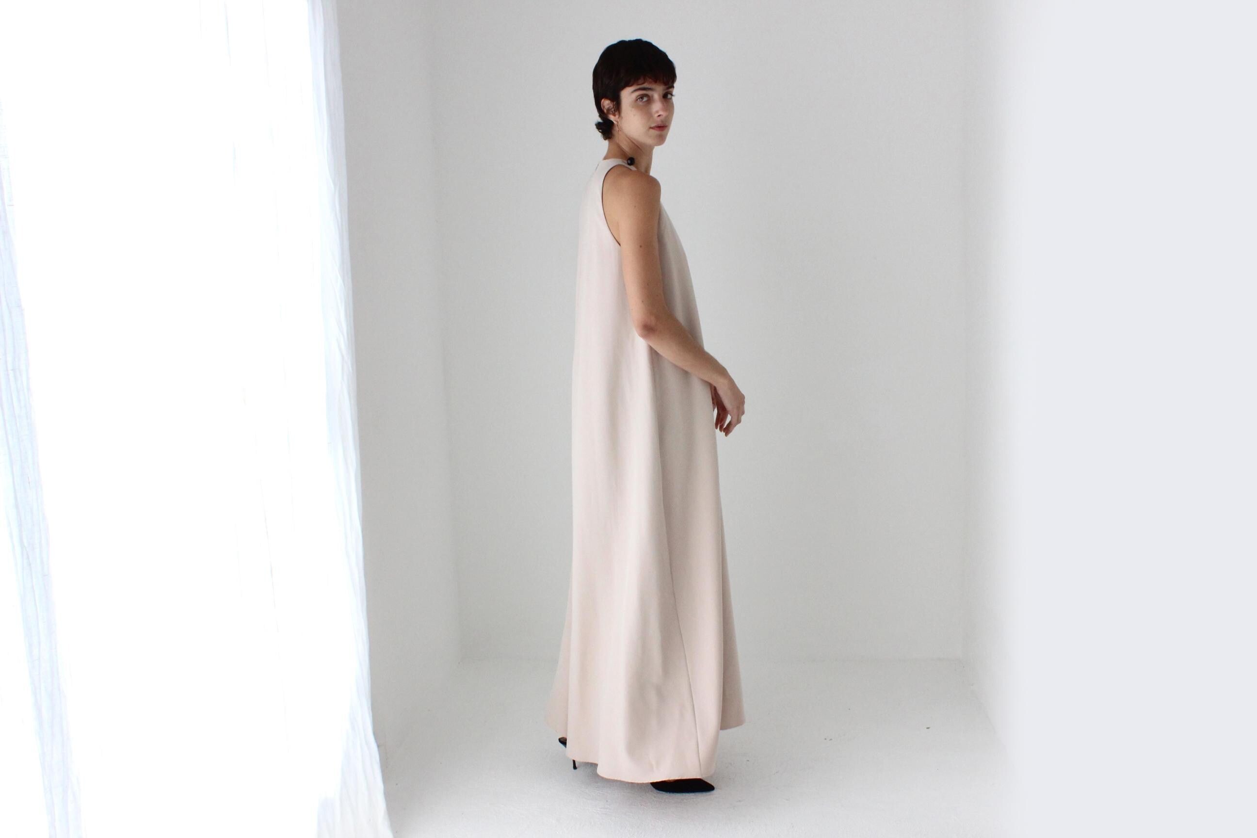 2000s Honayda Blush Pink A-Line Relaxed Tent Full Length Formal Gown