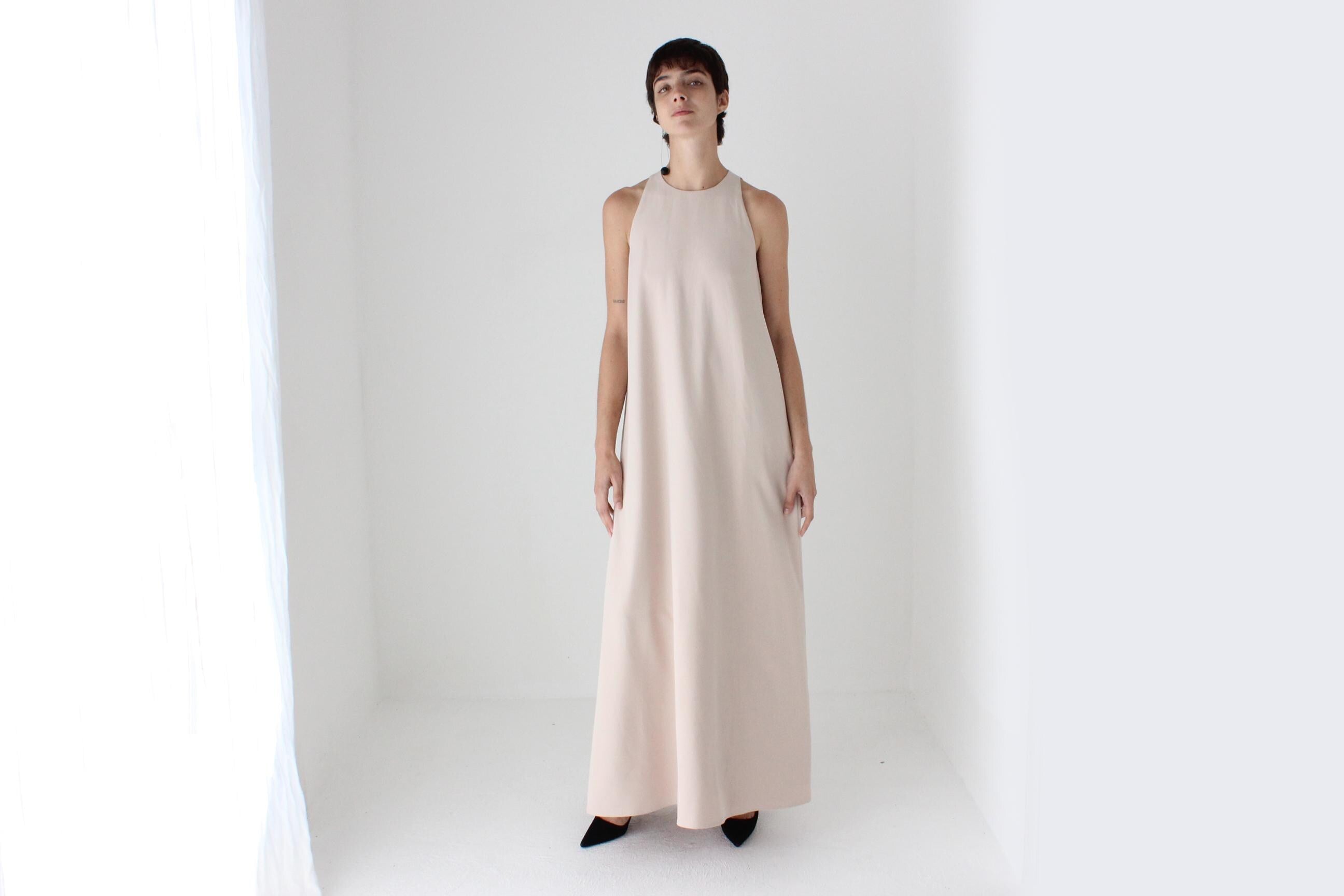 2000s Honayda Blush Pink A-Line Relaxed Tent Full Length Formal Gown