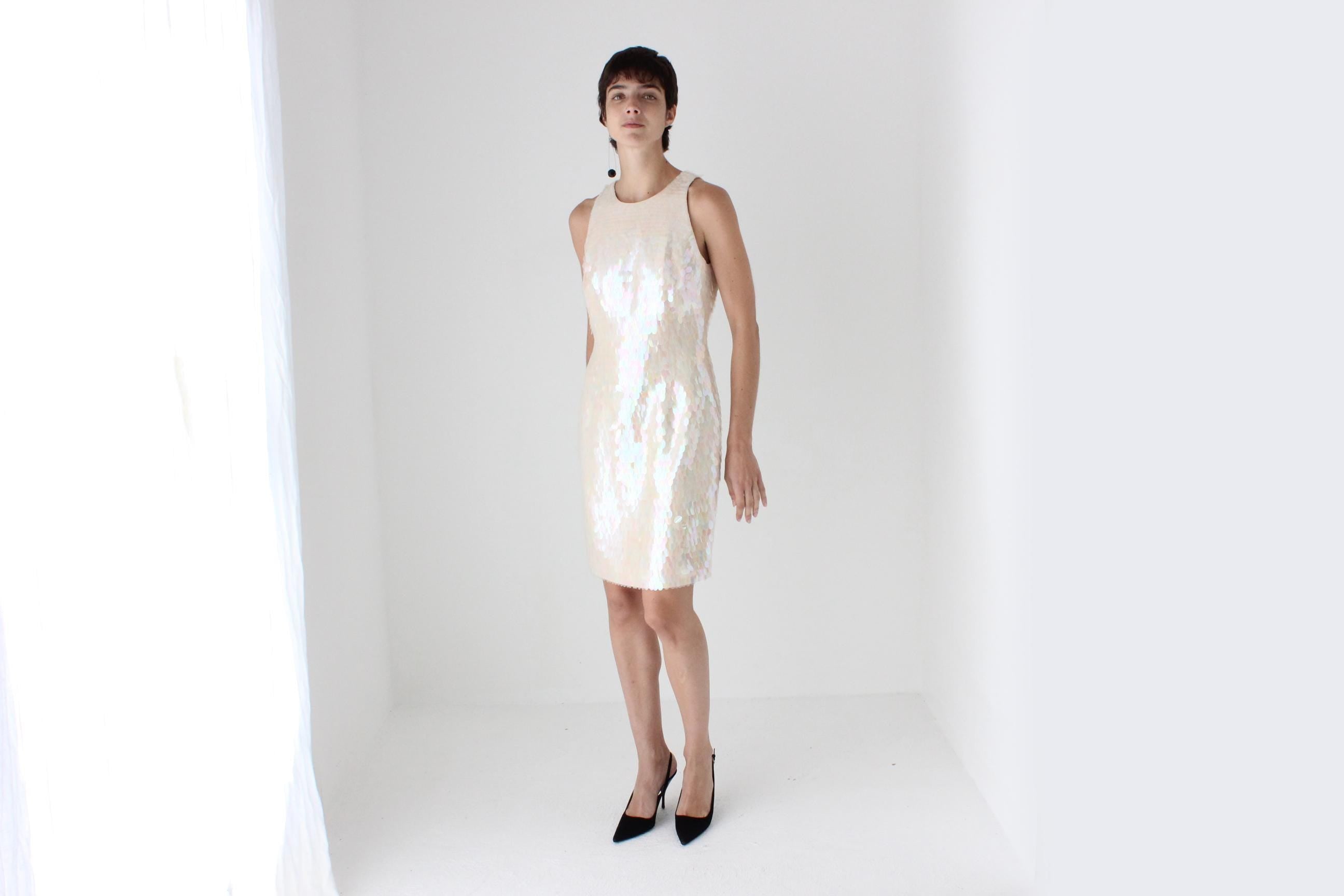 2000s Silk & Pastel Pailette Disco Ball Dress