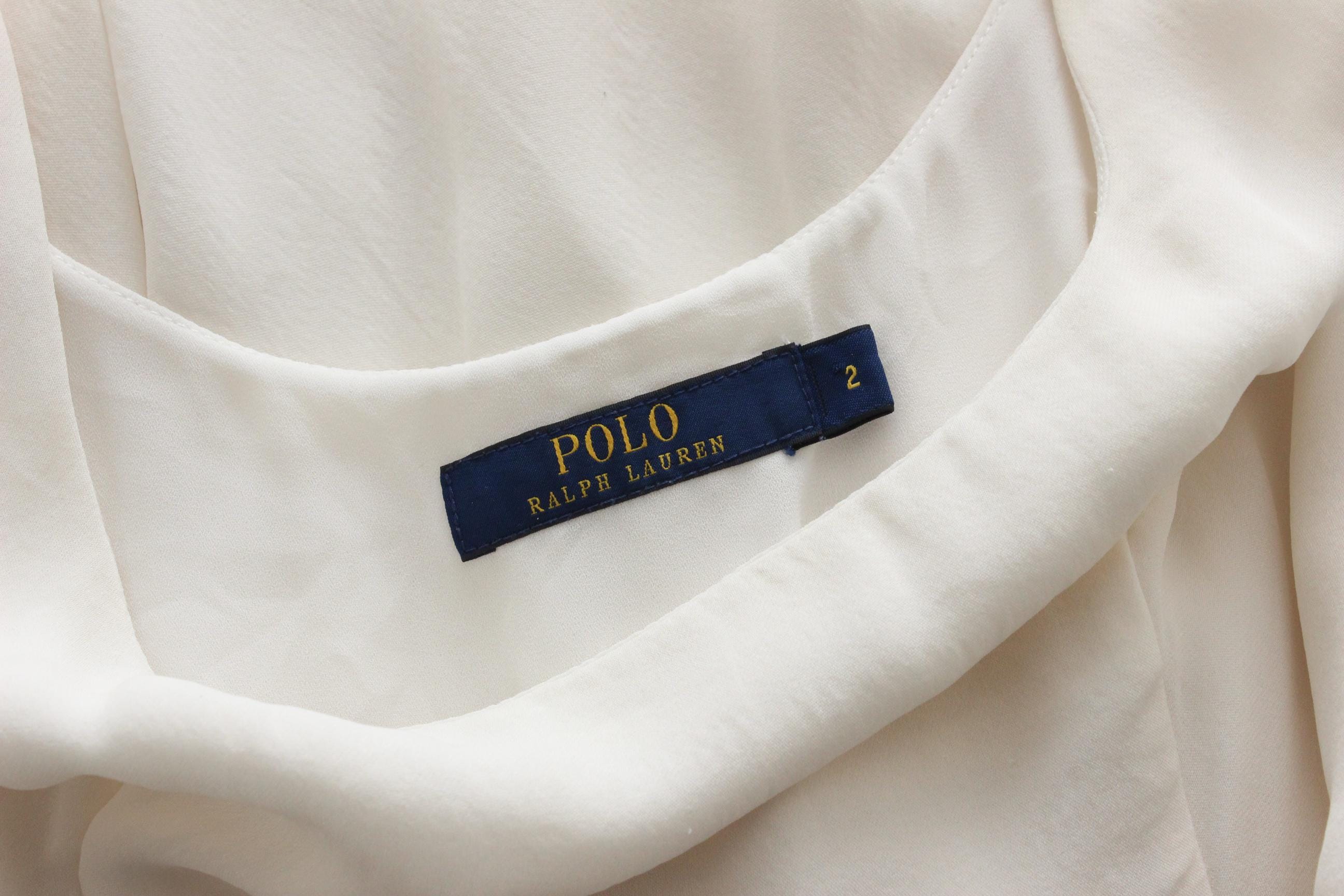 90s POLO Ralph Lauren Pure Silk Minimal Scoop Neck Mini