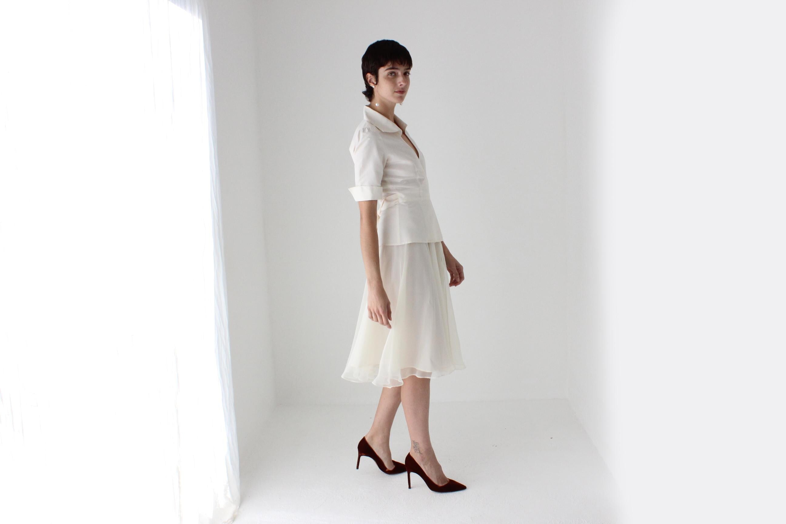 2000s Diane Von Furstenberg Silk Taffeta Wrap Blouse