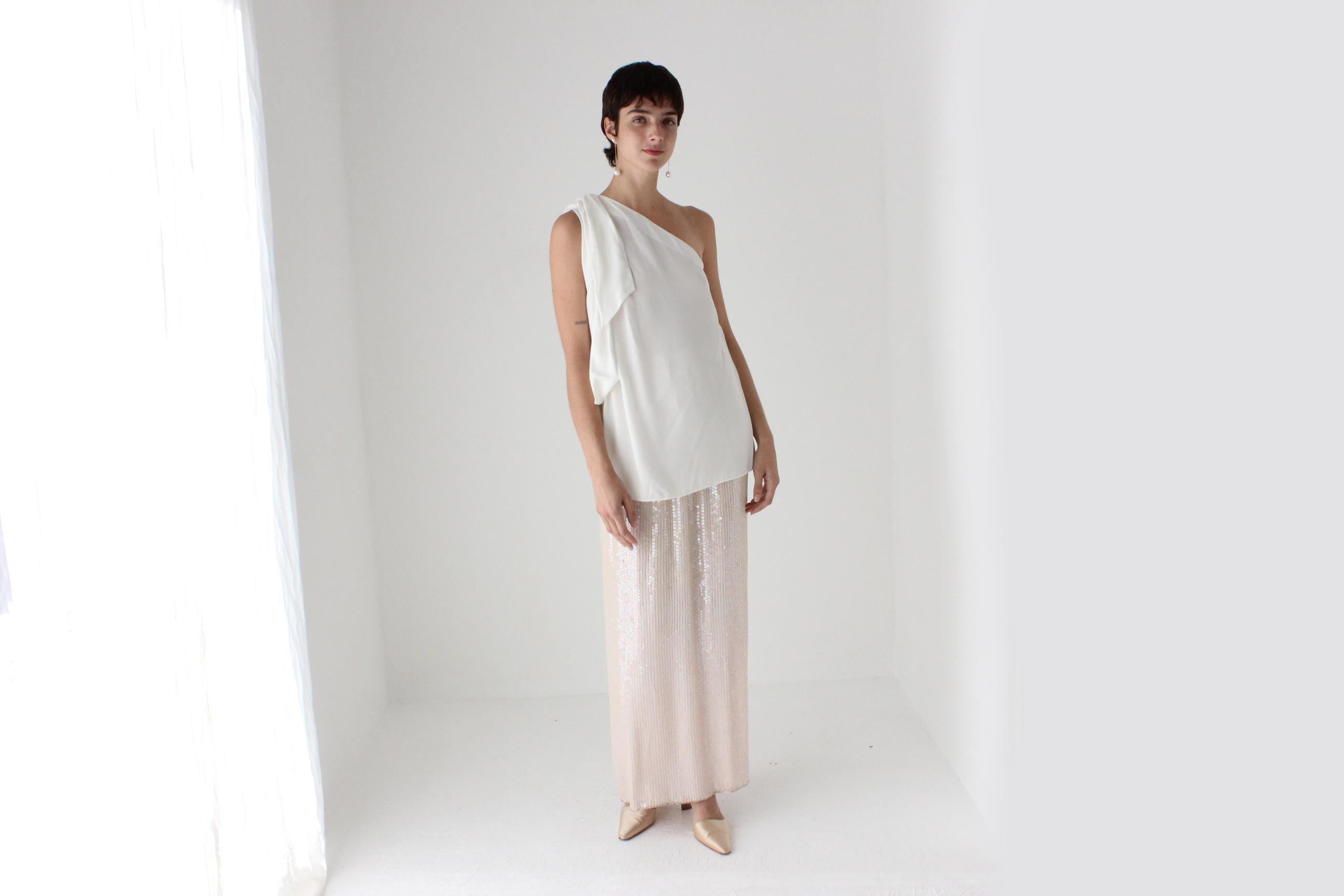 2000s Stella McCartney Asymmetric One Shoulder Draped Top