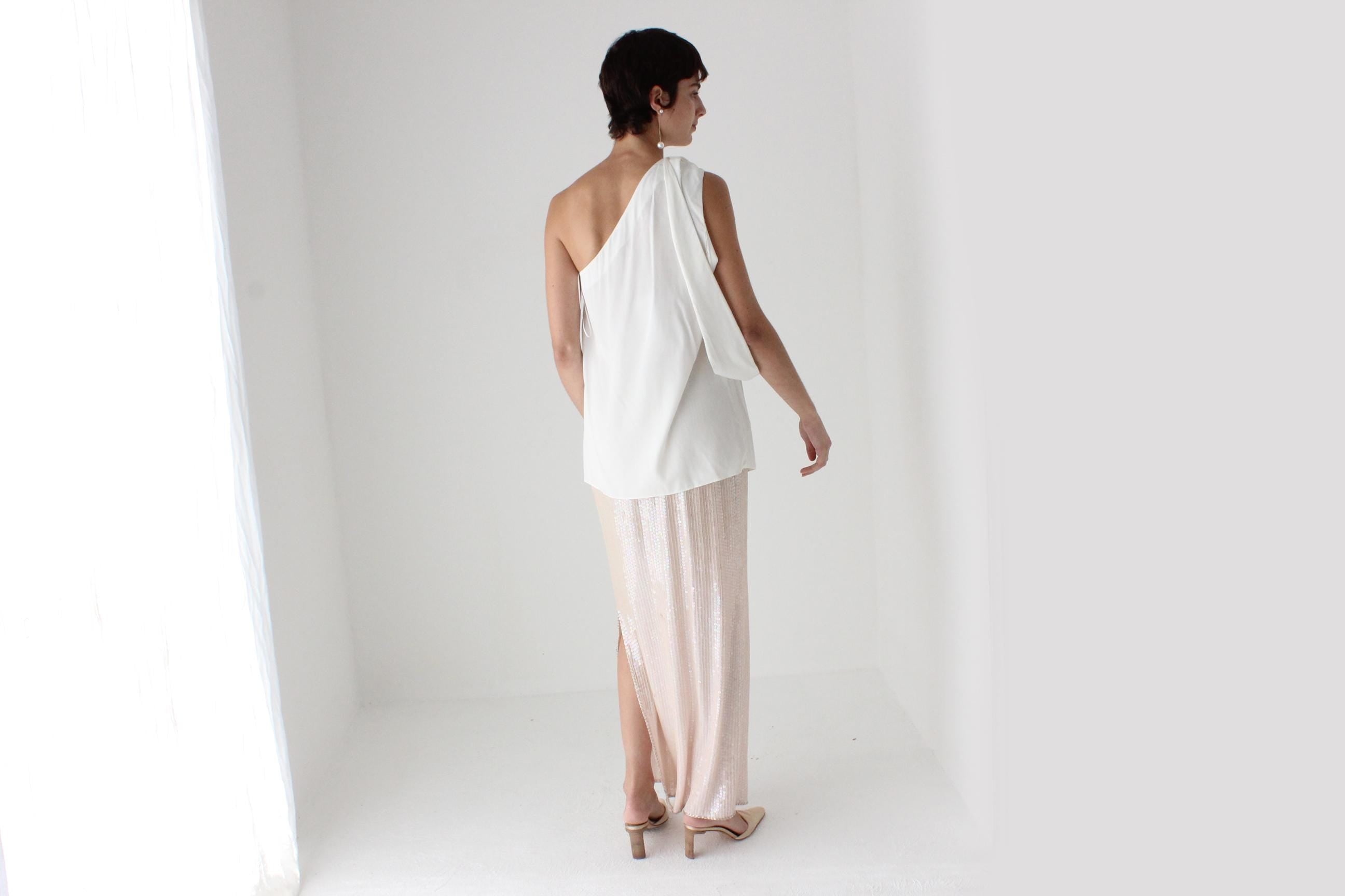 2000s Stella McCartney Asymmetric One Shoulder Draped Top