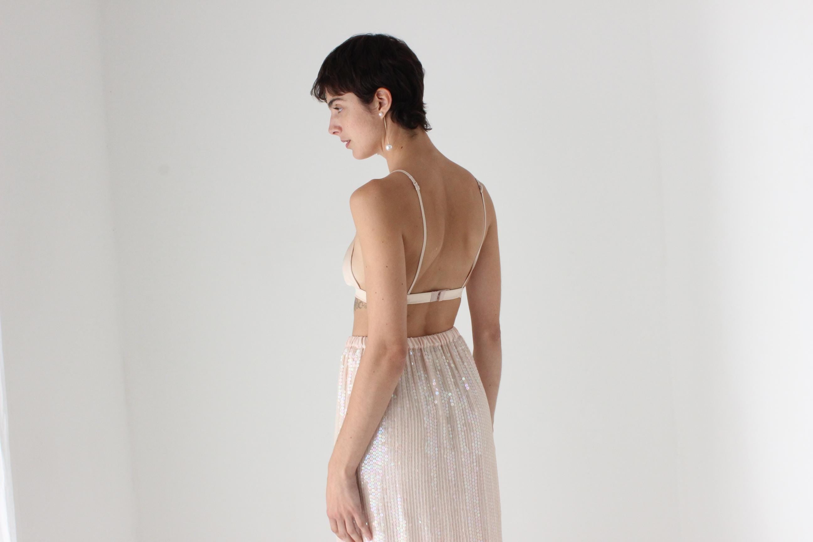 Minimal & Modern Silk Triangle Lingerie Bra in Blush