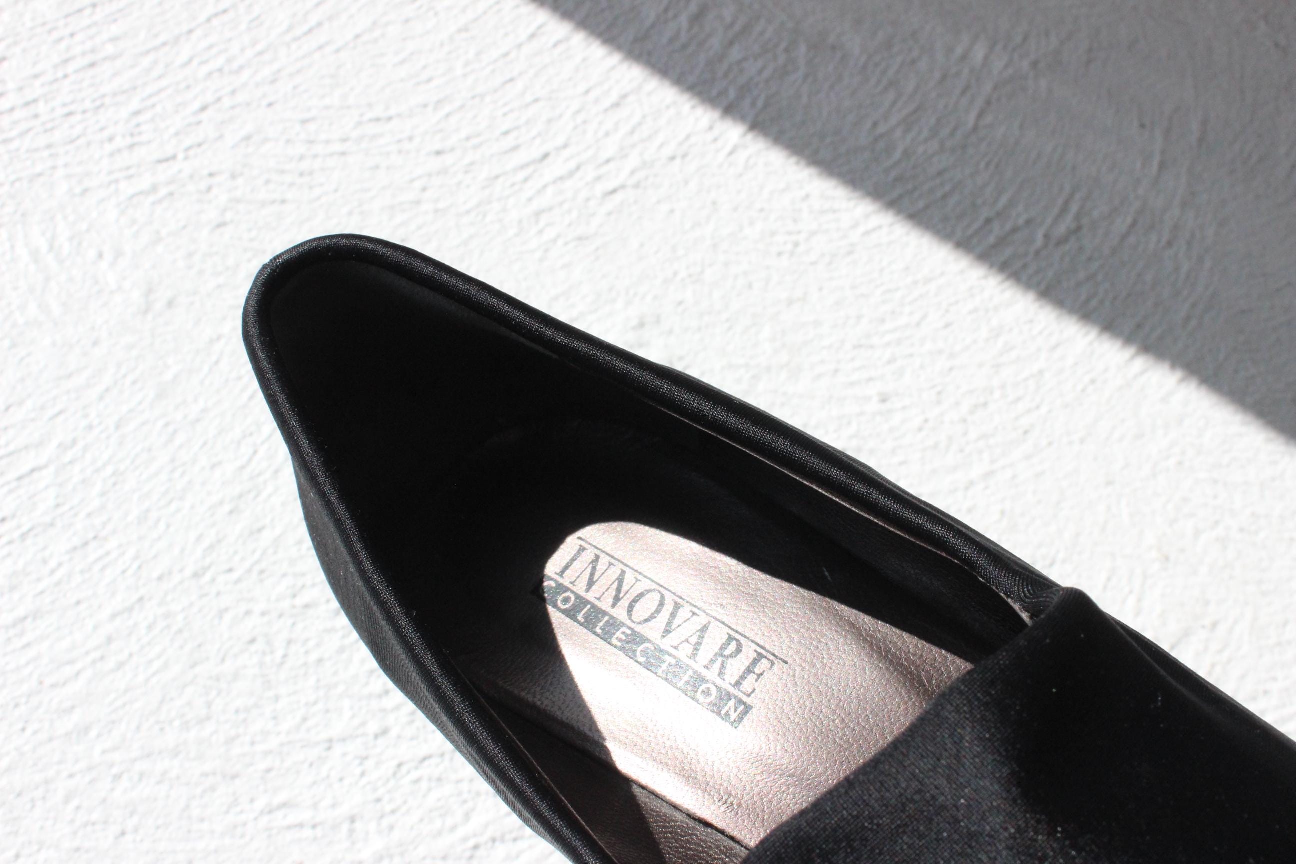 FUTURISM 90s Shimmer Stretch Square Toe Wedge Loafers ~ Euro 40